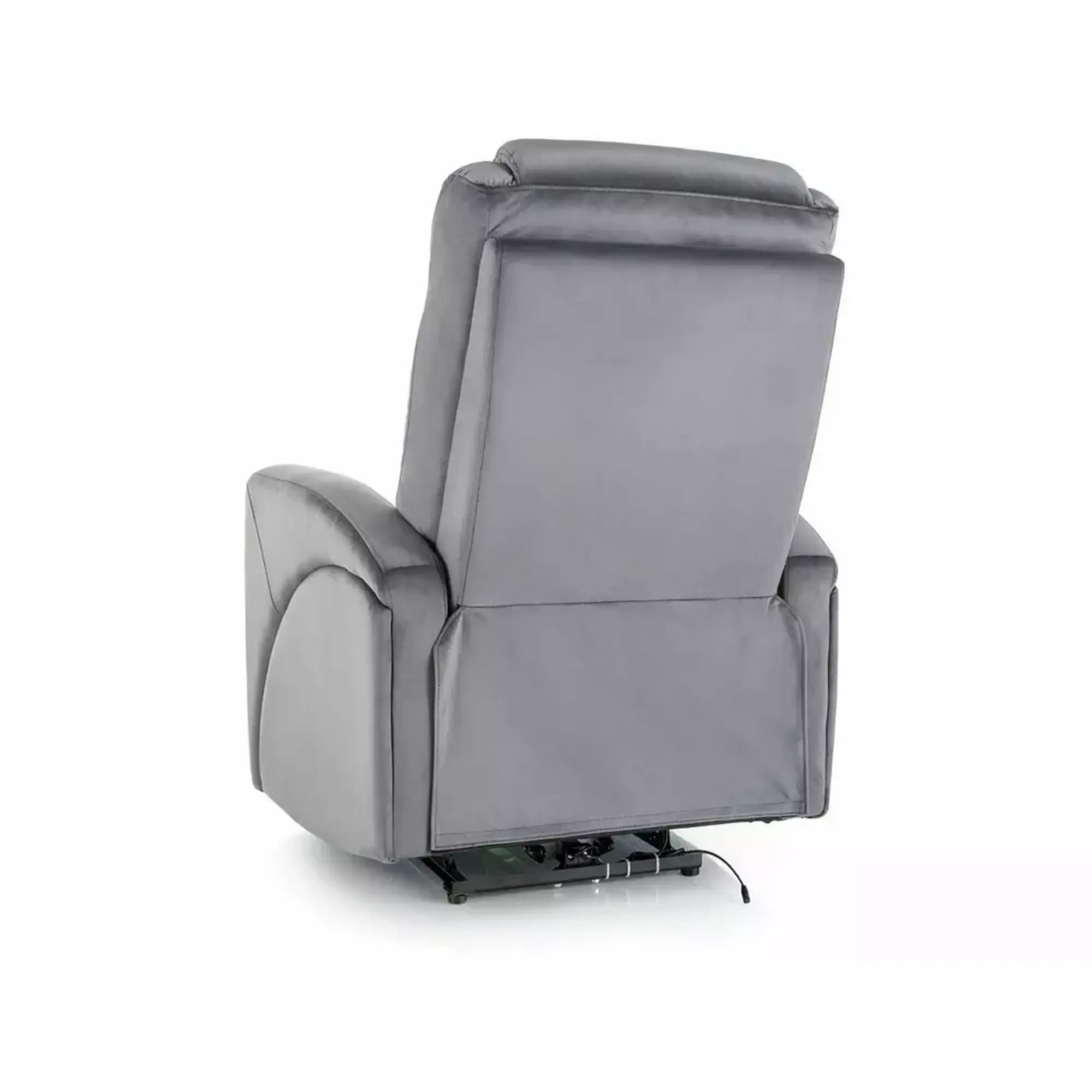 Fotoliu recliner KRONOS, stofa catifelata gri - Bluvel 14, 79x94/160x107 cm