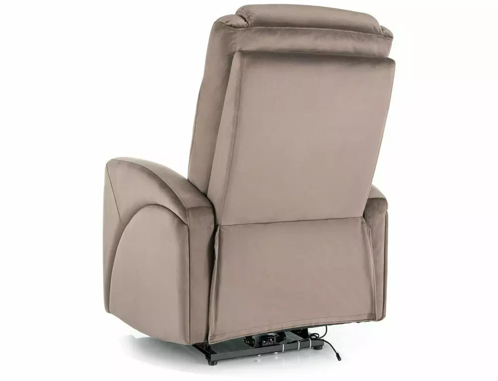 Fotoliu recliner KRONOS, stofa catifelata cappuccino - Bluvel 38, 79x94/160x107 cm