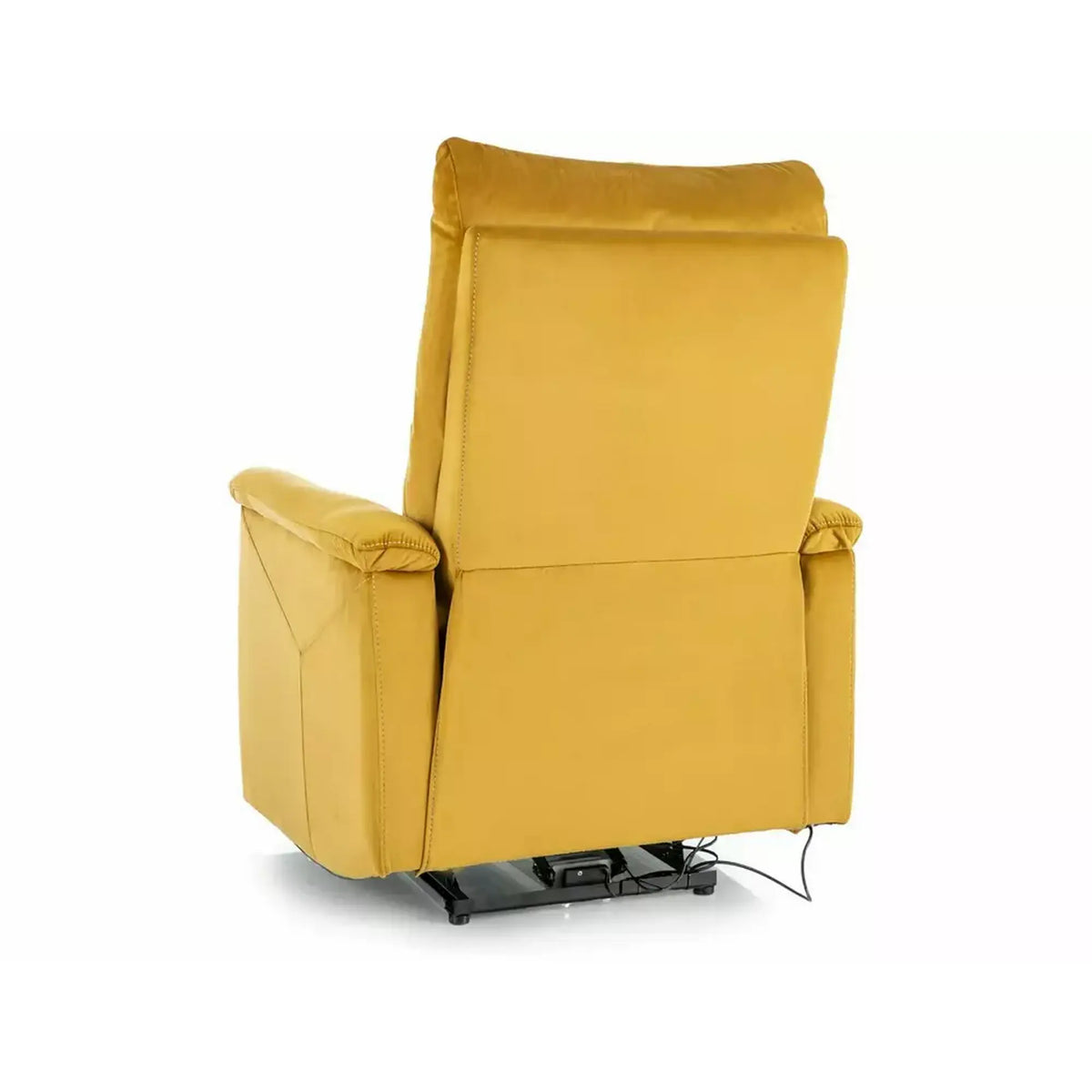 Fotoliu recliner NEPTUN, galben/negru, stofa catifelata/metal, 76x94/160x96 cm
