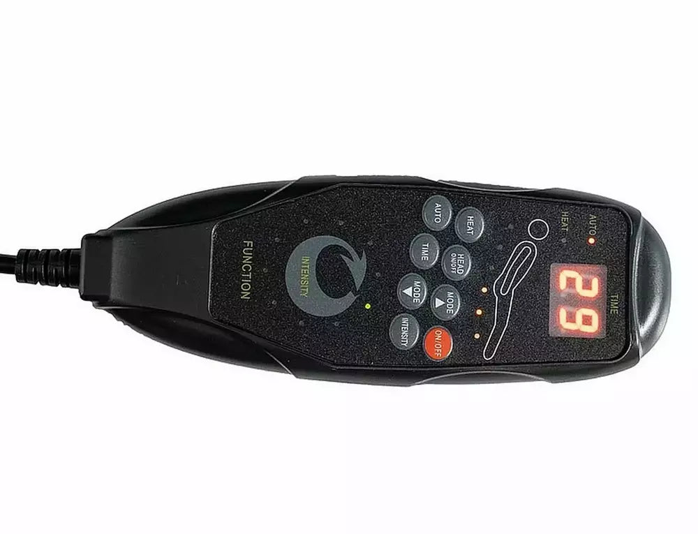 Fotoliu recliner cu functie de masaj NEPTUN M, gri inchis/negru, stofa catifelata/metal 76x94/160x96 cm