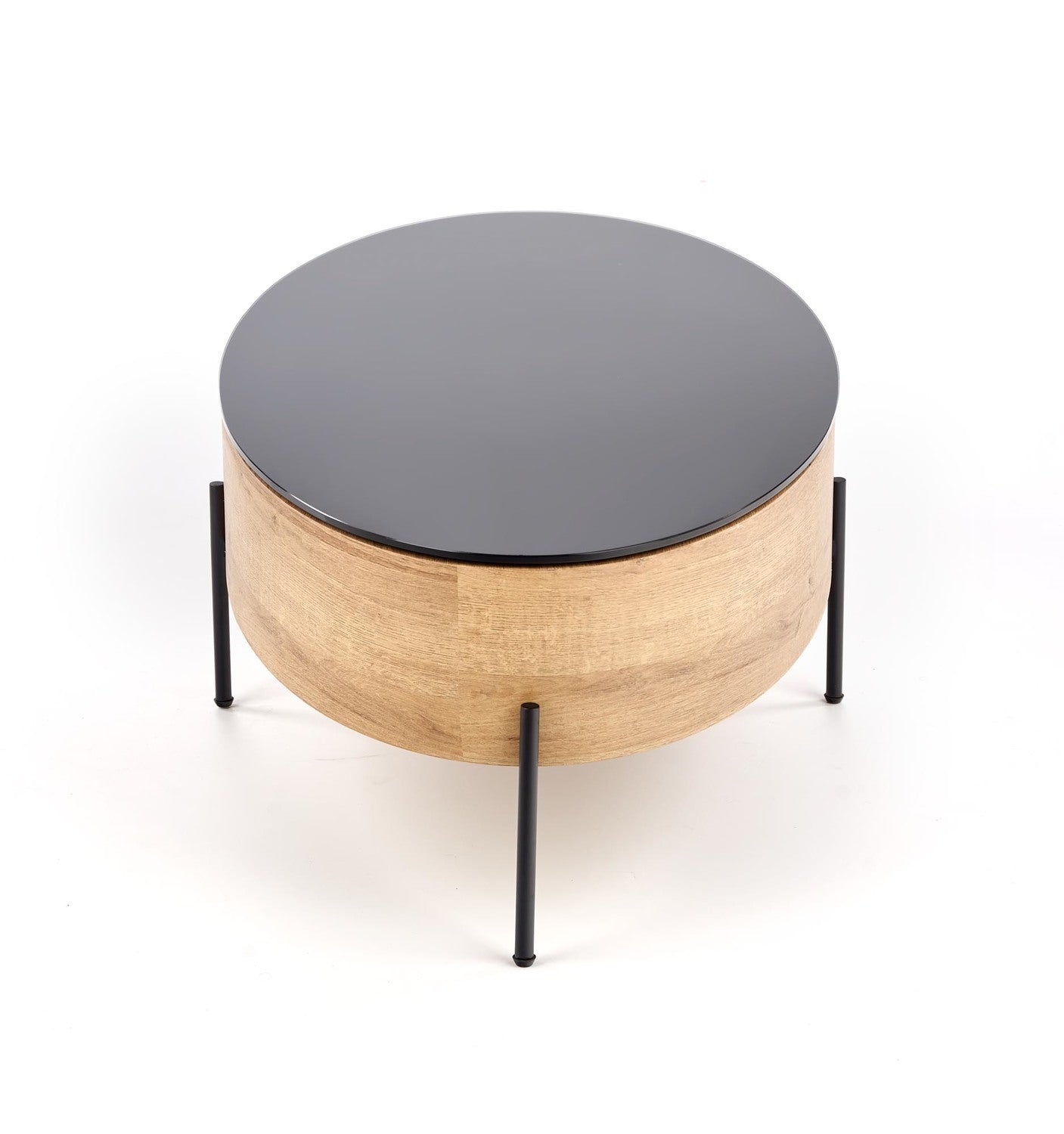 Masuta cafea ZENGA stejar auriu/negru, 120x60x37 cm