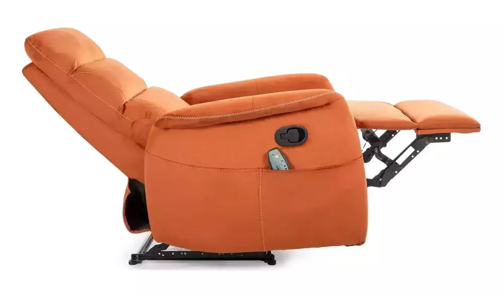 Fotoliu recliner SOLON M, stofa catifelata scortisoara - Bluvel 4215, 74x86/162x106 cm