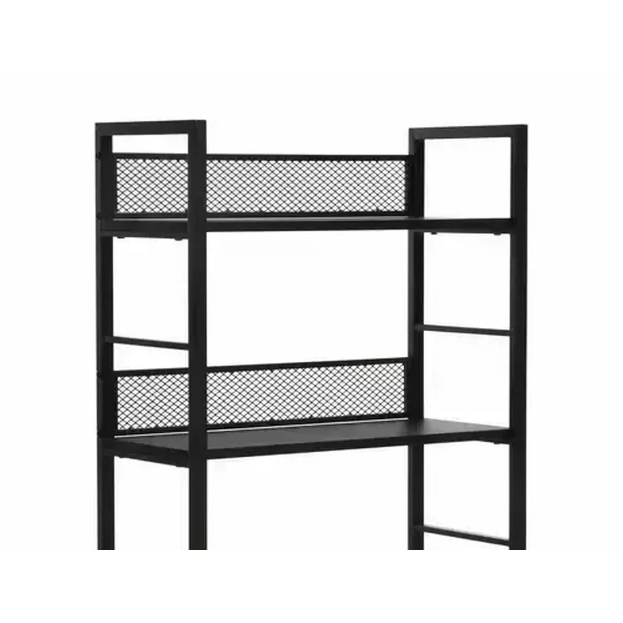 Etajera RAW R4, negru, PAL laminat/metal, 60x28x121 cm