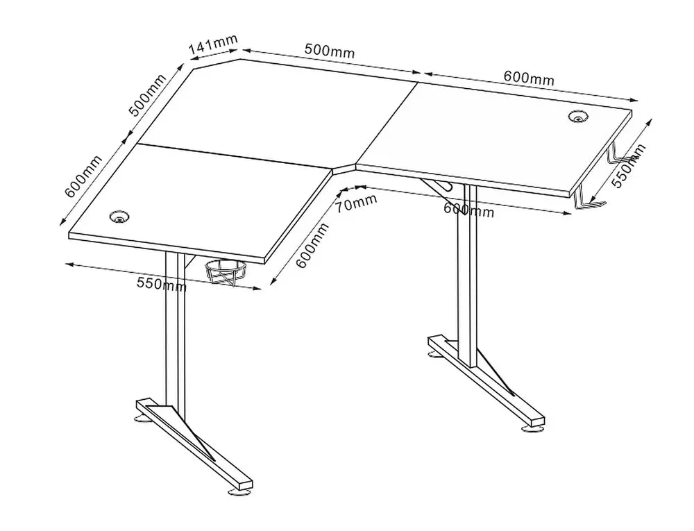 Masa birou B-219, negru, PAL/metal, 120x120x76 cm
