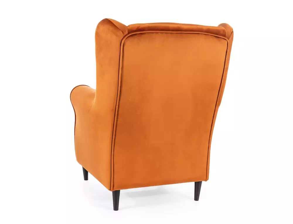 Fotoliu BARON, stofa catifelata caramiziu - Bluvel 4215/wenge, 75x80x101 cm