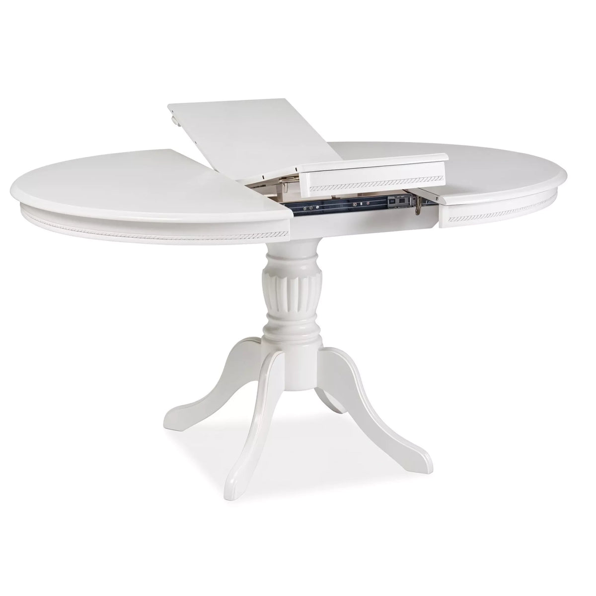 Masa vintage alba OLIVIA, 106/141X106X76 cm