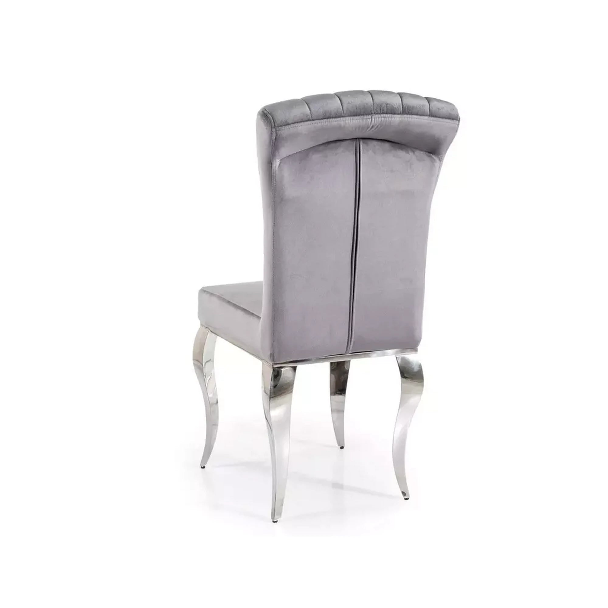 Scaun PRINCE, gri/crom, stofa catifelata/metal, 46x44x100 cm