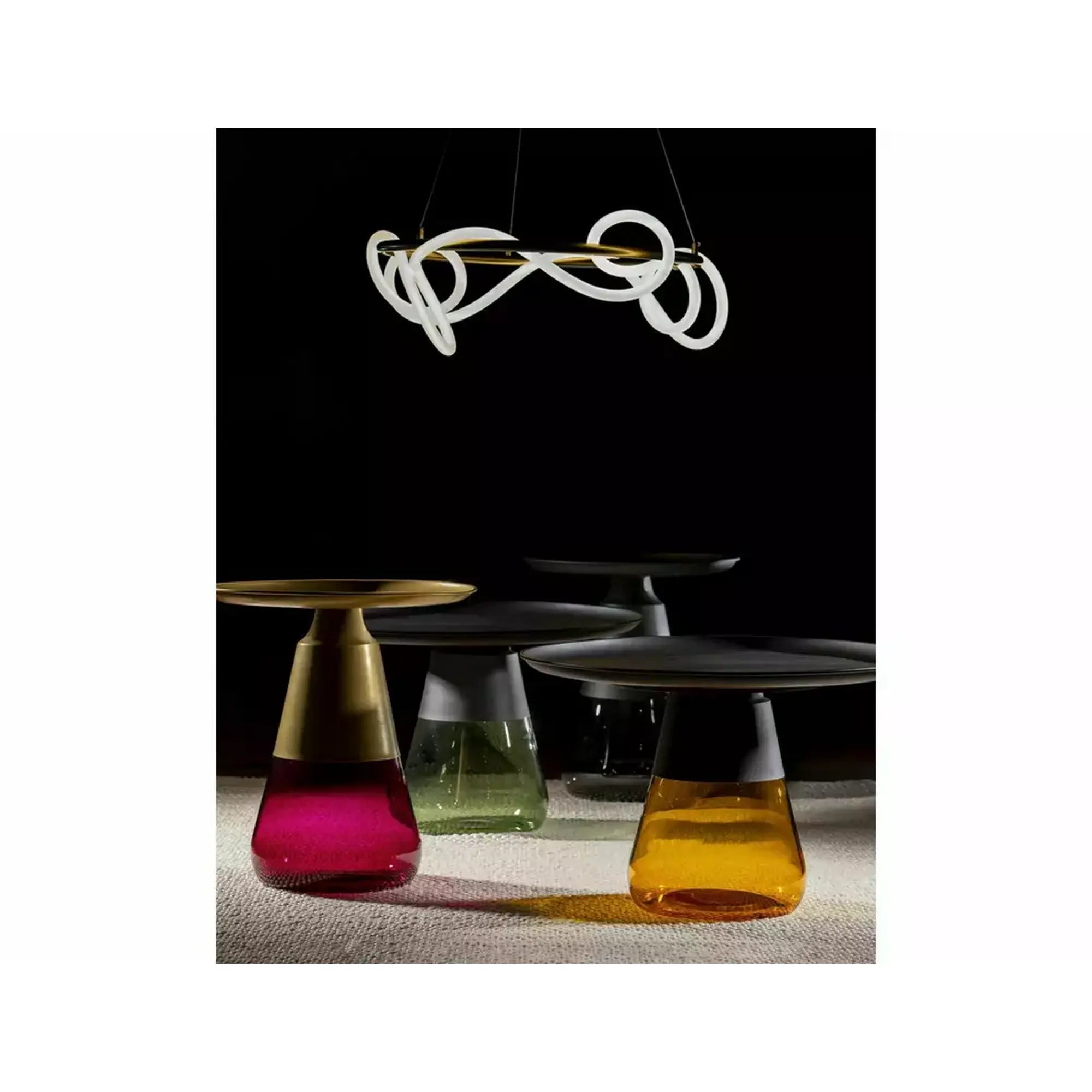 Masuta cafea TIFFANY A BLACK, negru, metal/sticla, 50x52 cm