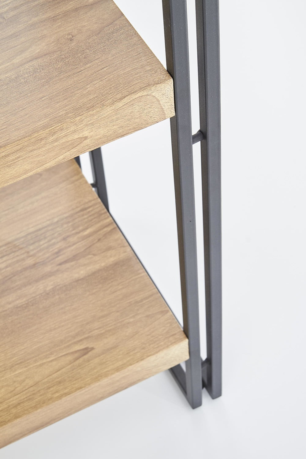 Etajera BOLIVAR REG2, stejar auriu/negru, 100x30x155 cm