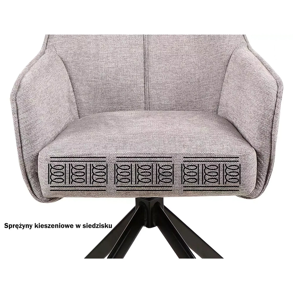 Scaun NOTTI, bej/negru, stofa/metal, 55x45x83 cm