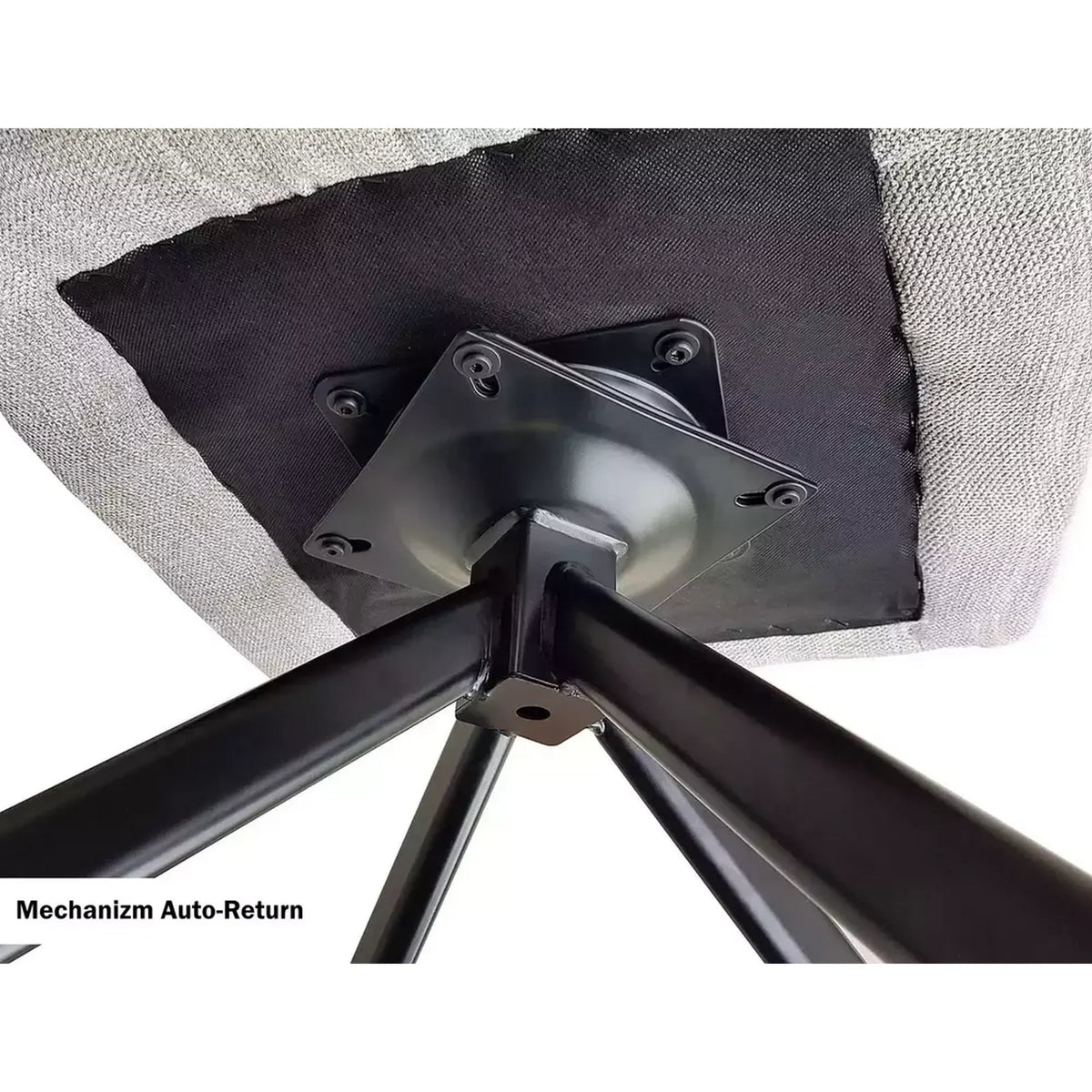Scaun NOTTI, bej/negru, stofa/metal, 55x45x83 cm