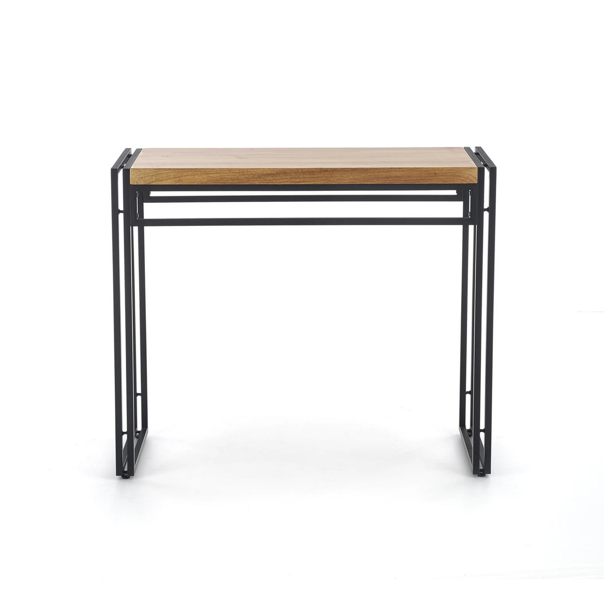 Consola BOLIVAR KN1, stejar auriu/negru, 90x35x76 cm