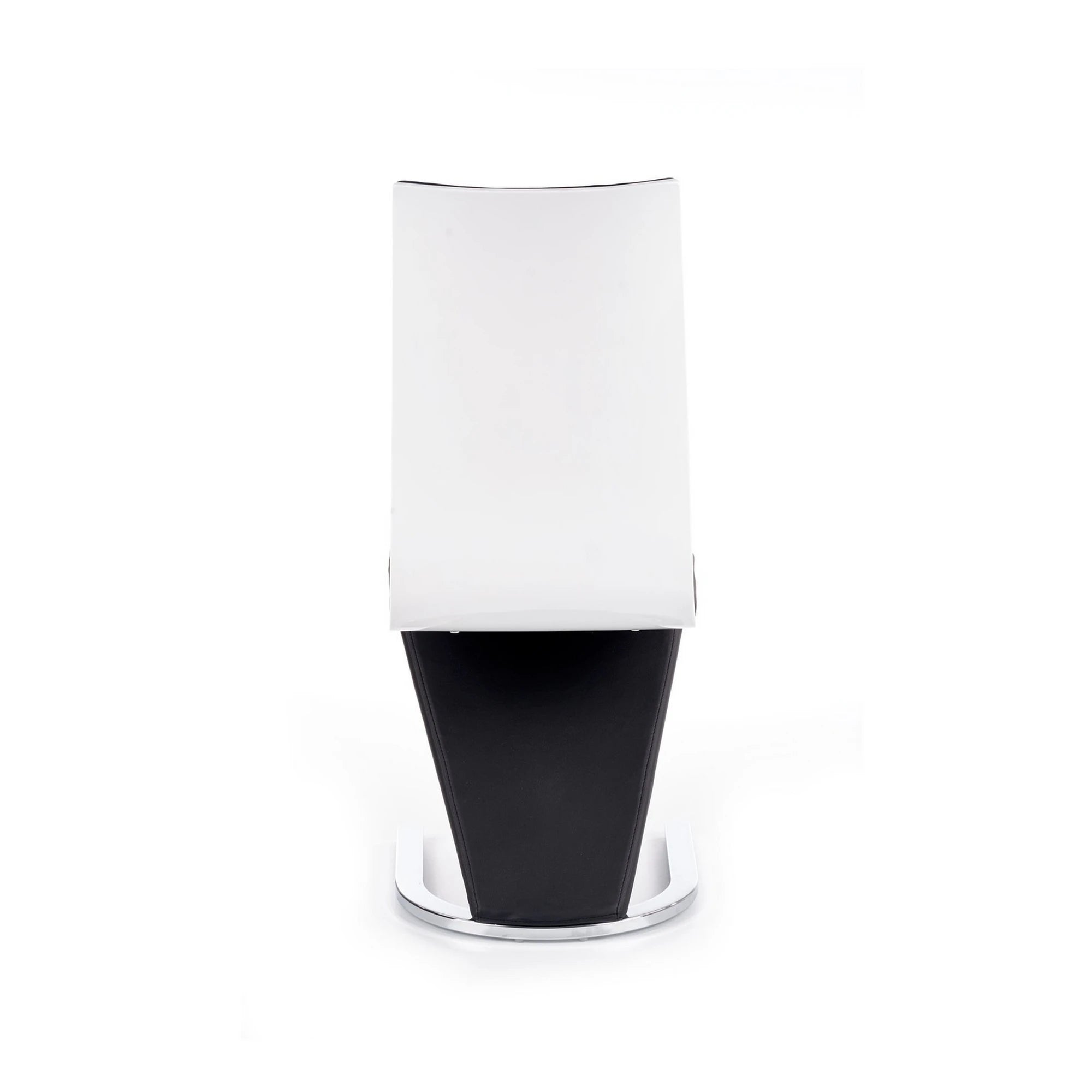 Scaun tapitat K194, negru/alb/crom, piele ecologica/metal, 45X58X99 CM