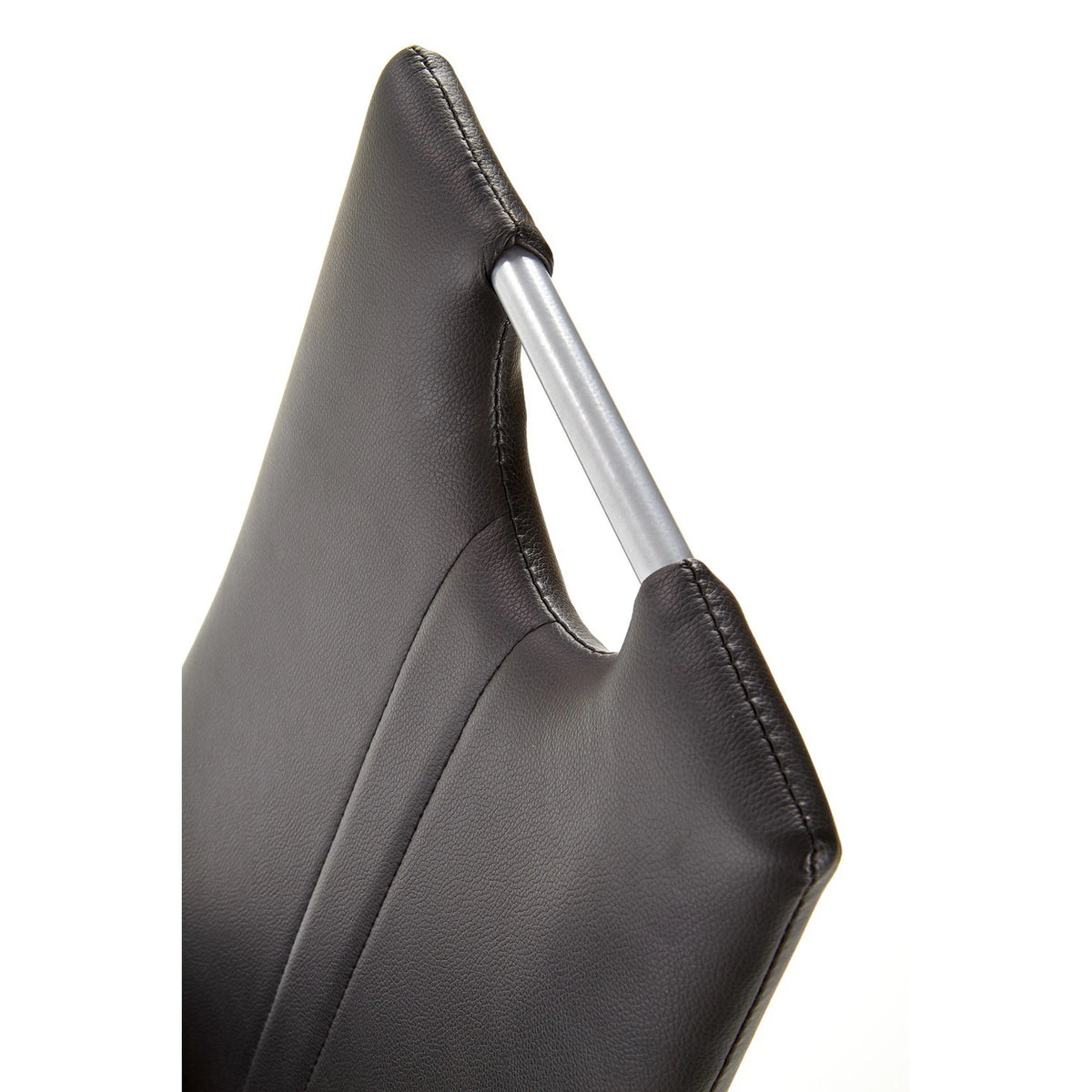 Scaune dining K202, negru/crom, piele ecologica/metal, 44X54X97 CM