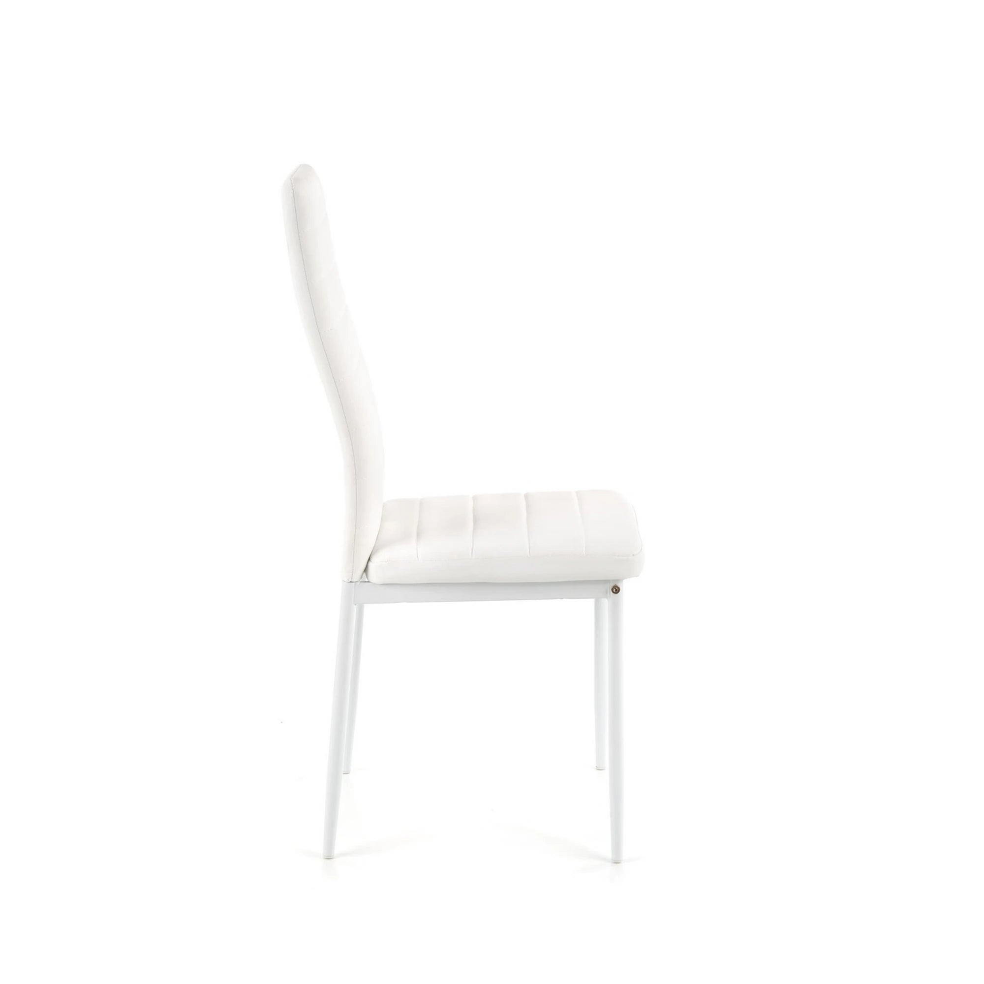 Scaun bucatarie rezistent K70, alb, piele ecologica/metal, 41x50x98 cm