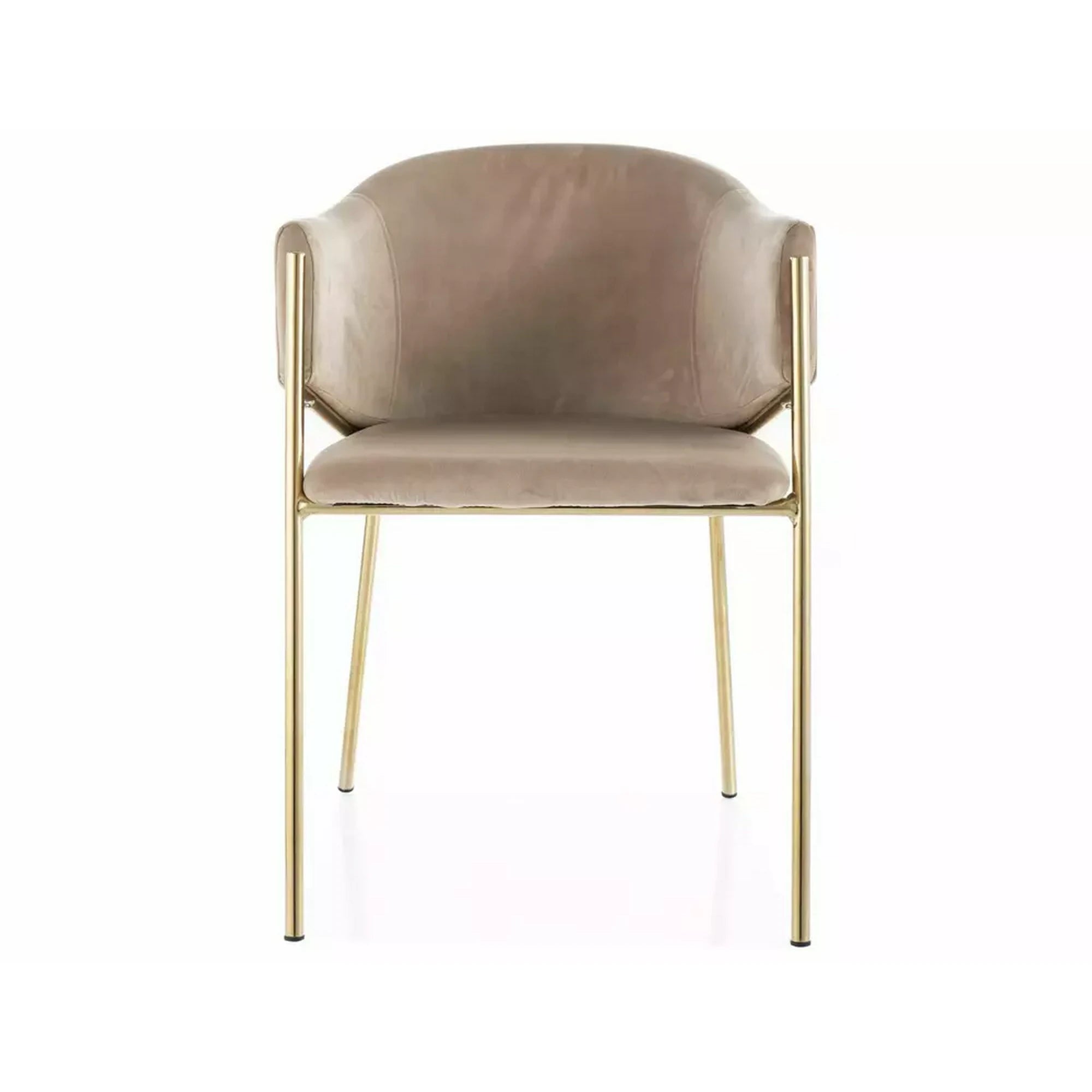 Scaun de living modern BONO, bej/auriu, stofa catifelata/metal, 55x44x77 cm