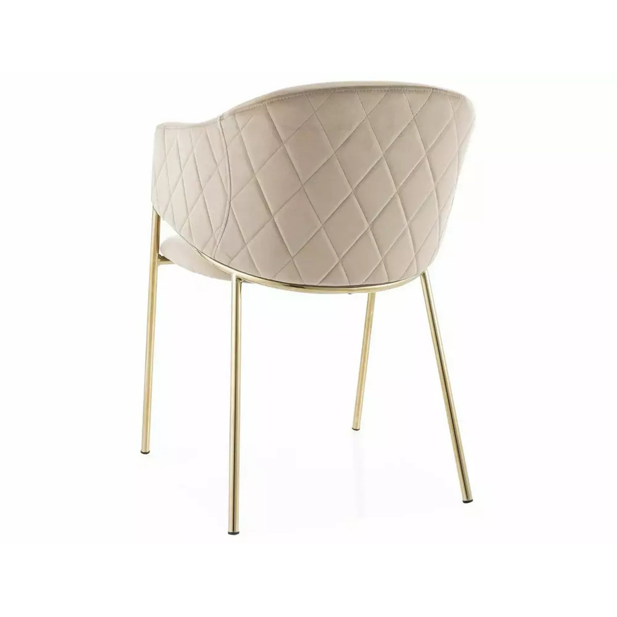 Scaun de living modern BONO, bej/auriu, stofa catifelata/metal, 55x44x77 cm