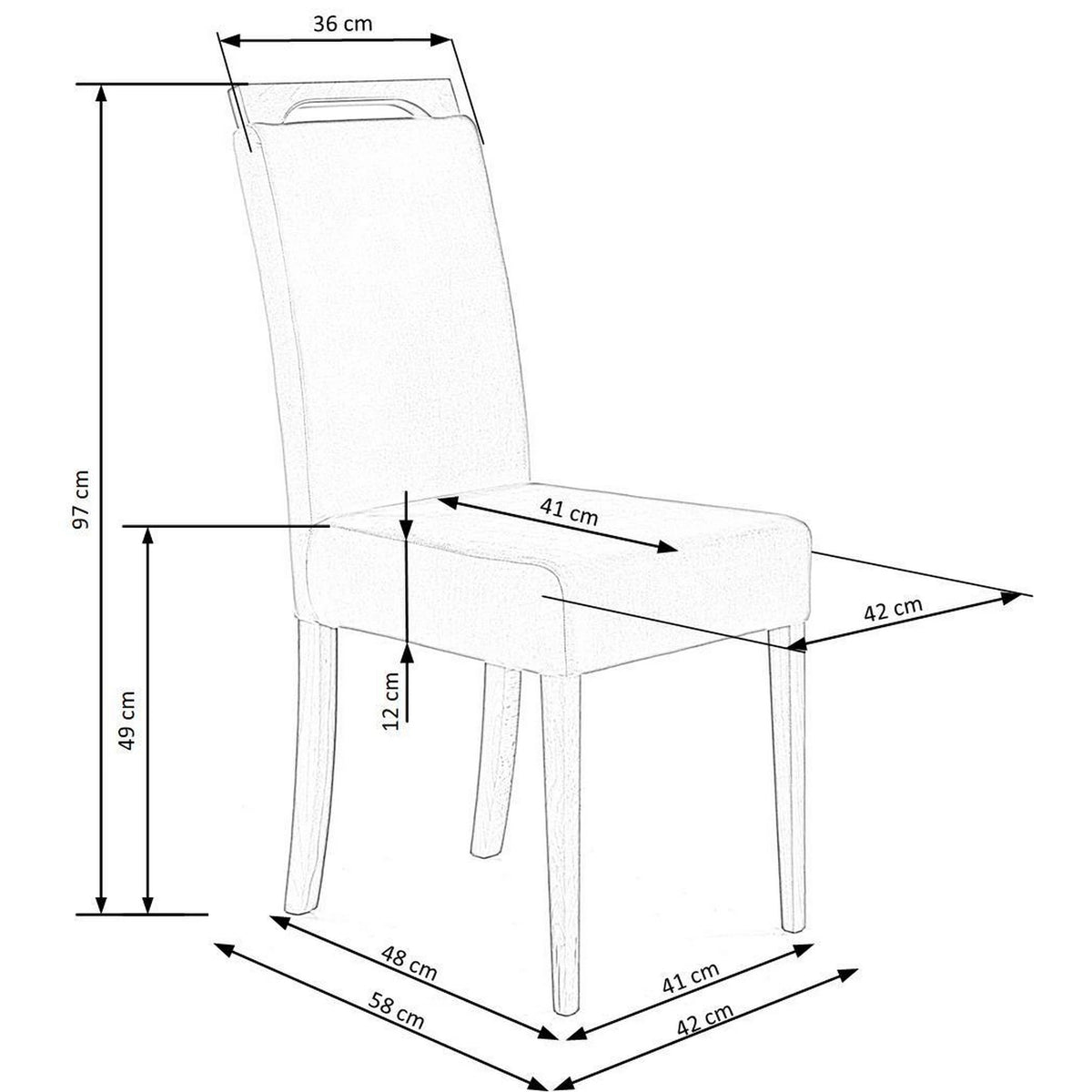 Scaun CLARION, gri/stejar auriu, stofa/lemn de fag, 42X58X97 cm