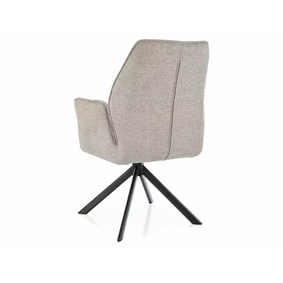 Scaun rotativ HUGO, bej/negru, stofa clasica/metal, 58x46x90 cm
