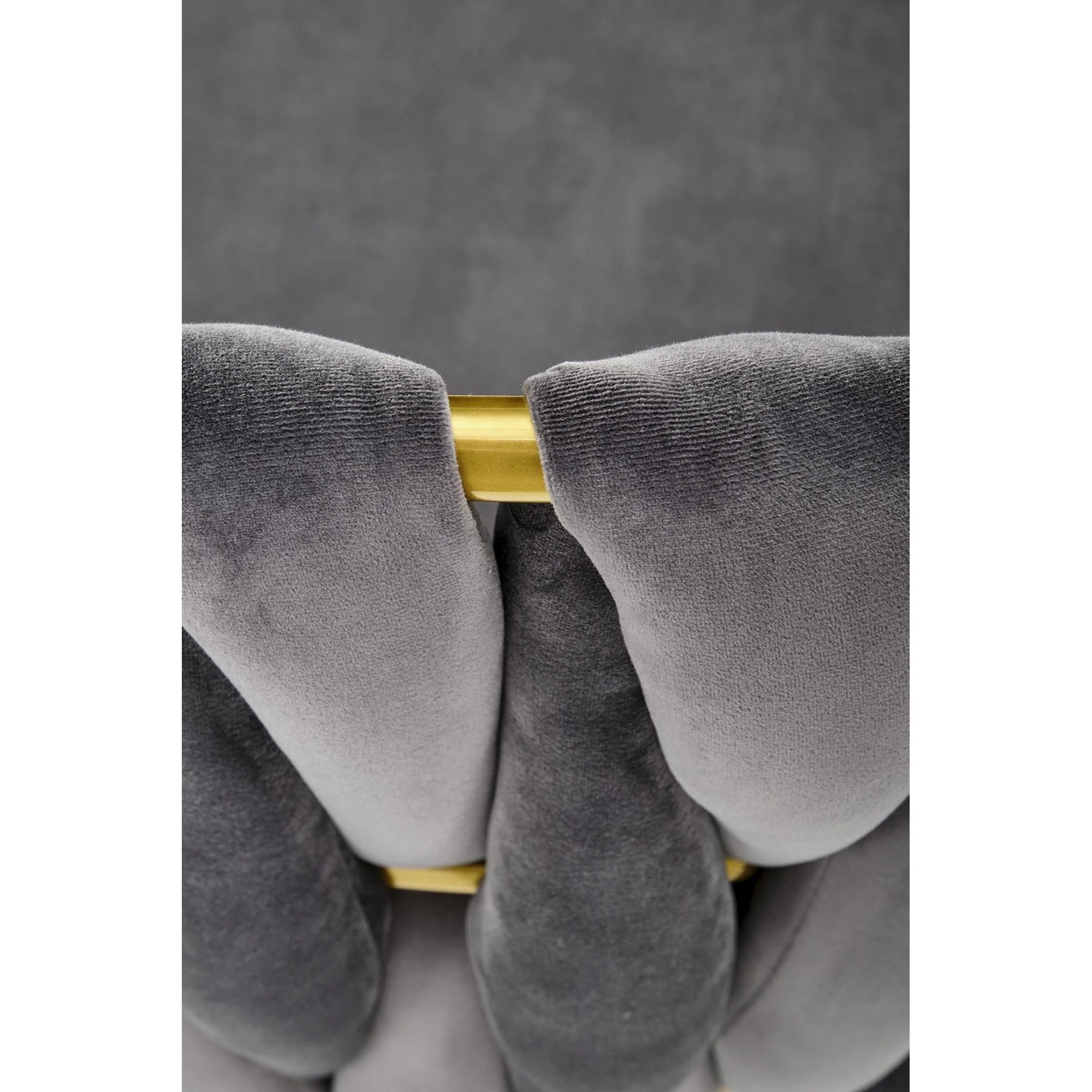 Scaun K517, gri/auriu, stofa catifelata/metal, 57x60x79 cm