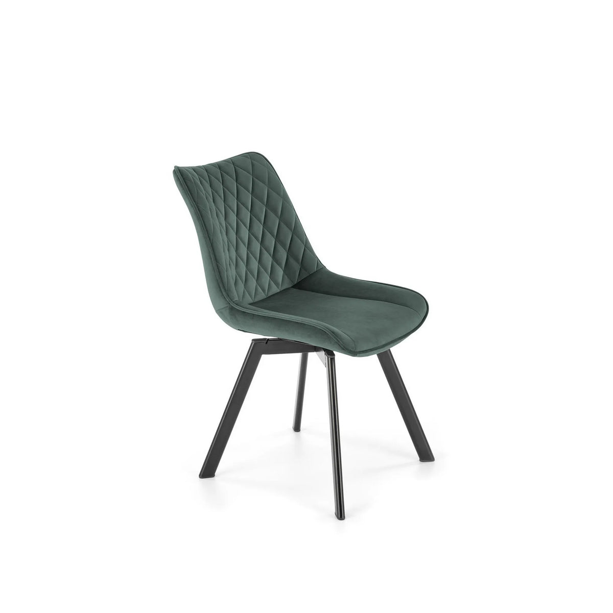 Scaun tapitat K520, verde/negru, stofa catifelata, 45x63x80 cm