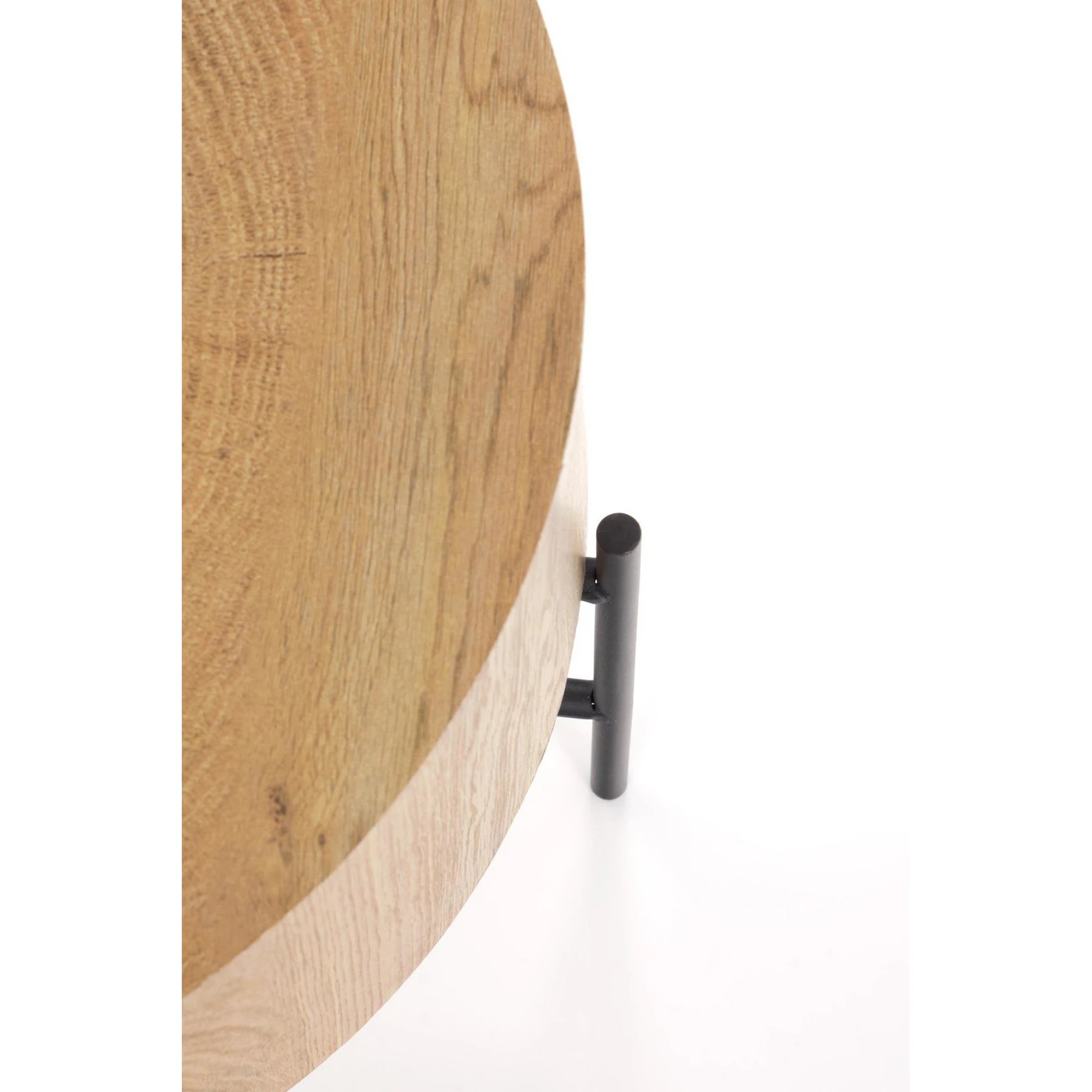 Masuta cafea BROOKLYN S, stejar natural/negru, 45x45x45 cm