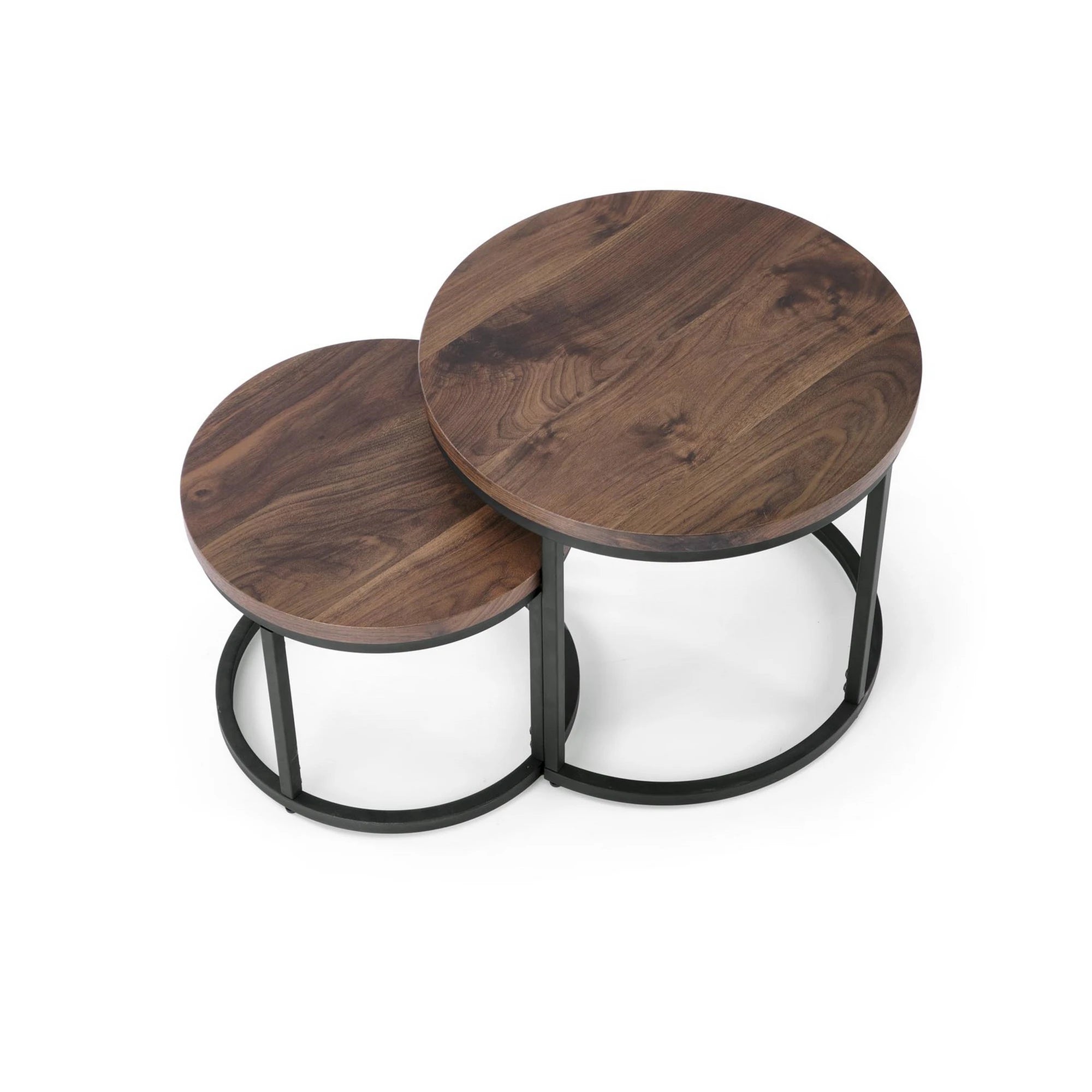 Set masute cafea OREO, nuc/negru