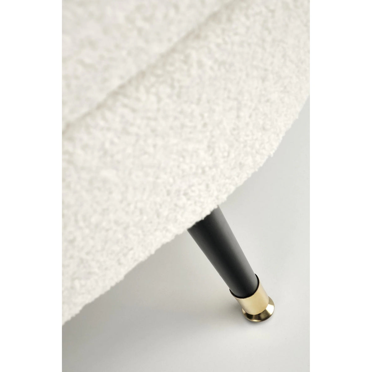 Bancheta AVEIRO, stofa buclata crem, 120x46x40 cm