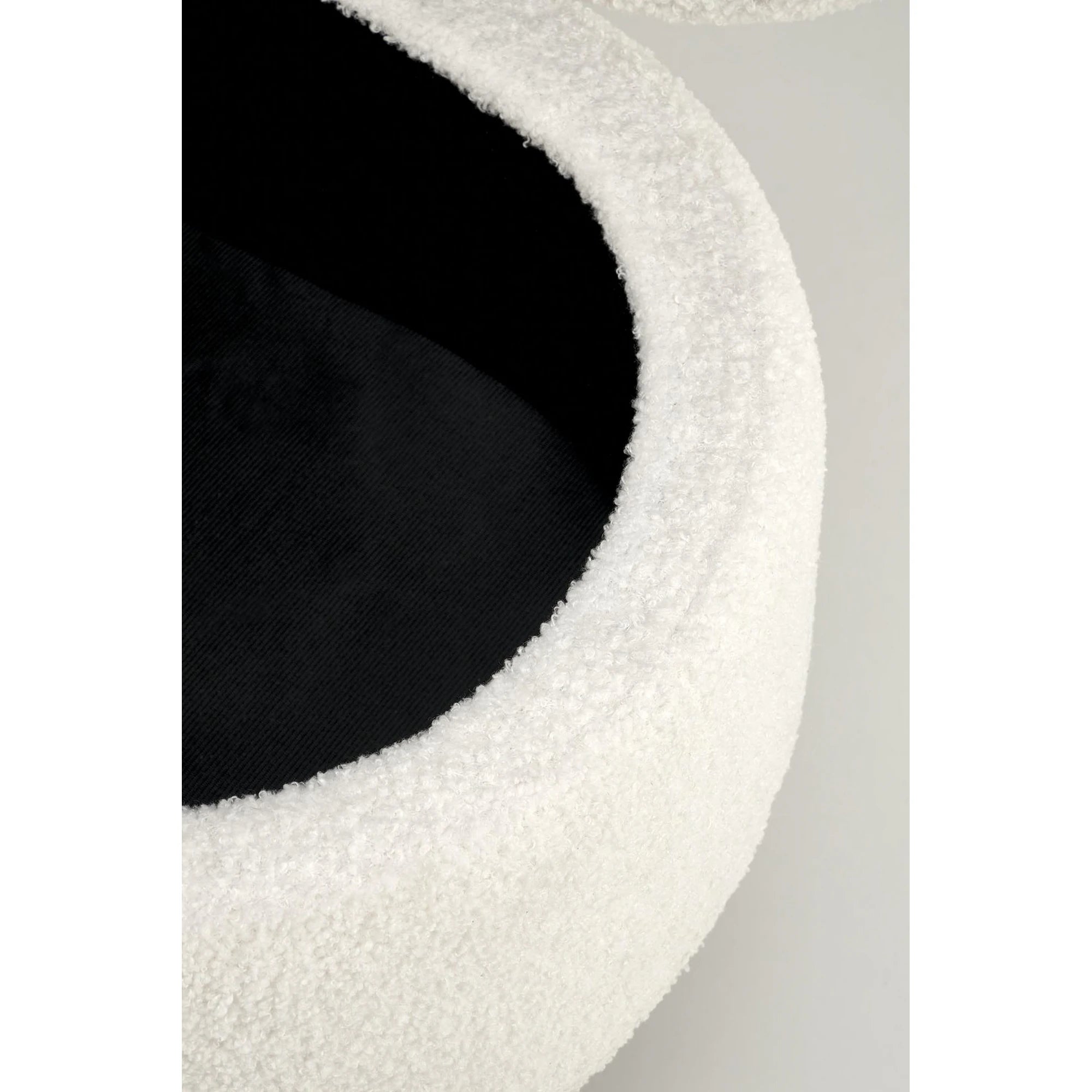 Bancheta AVEIRO, stofa buclata crem, 120x46x40 cm