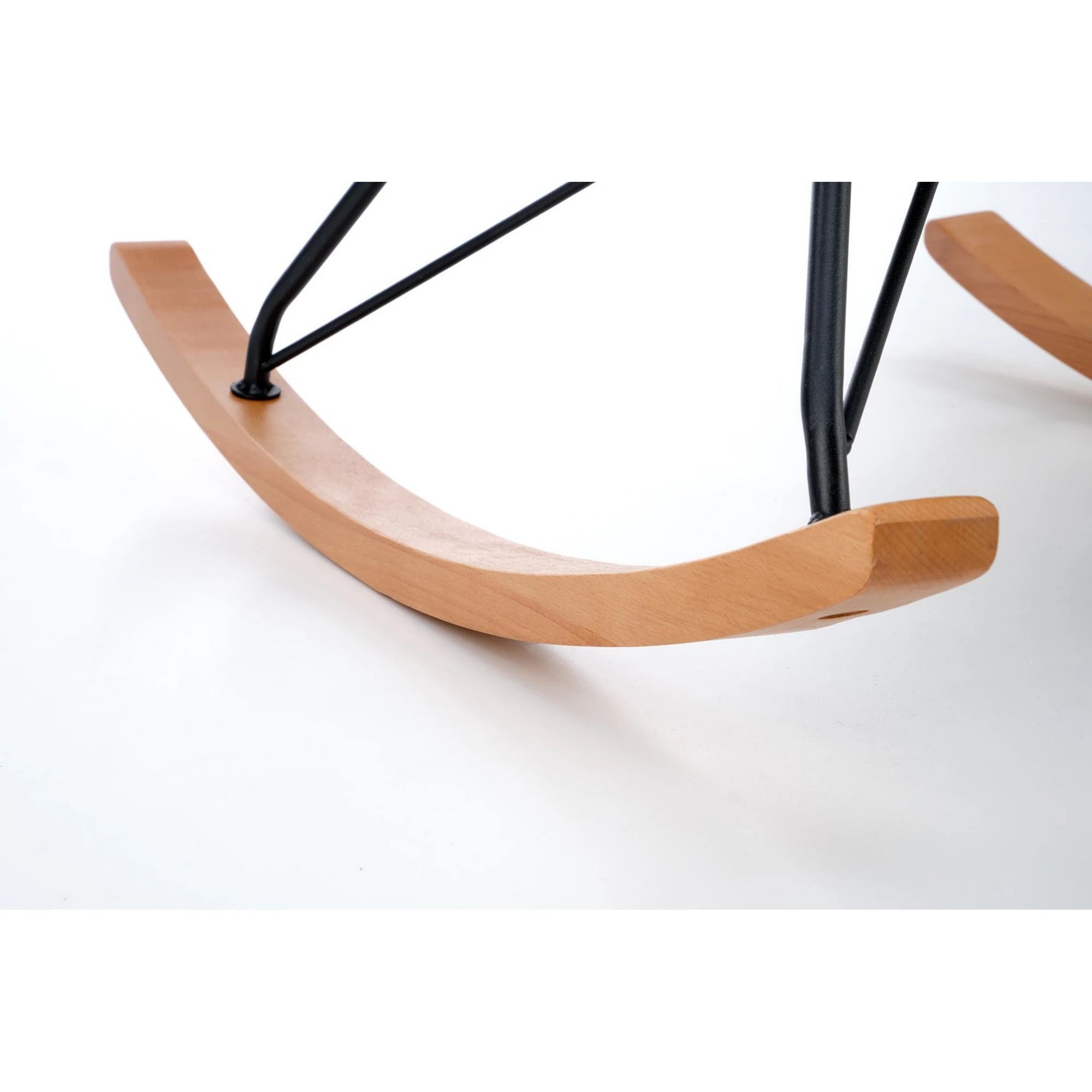 Fotoliu LIBERTO 2, crem/negru, stofa buclata/lemn, 72x100x106 cm