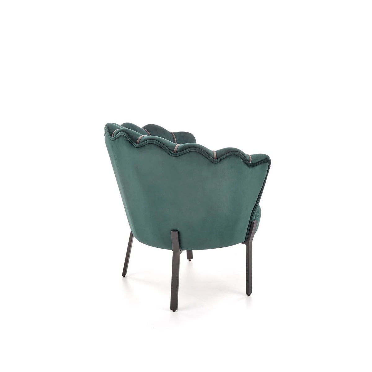 Fotoliu ANGELO, verde/negru, stofa catifelata/otel, 73x73x75 cm