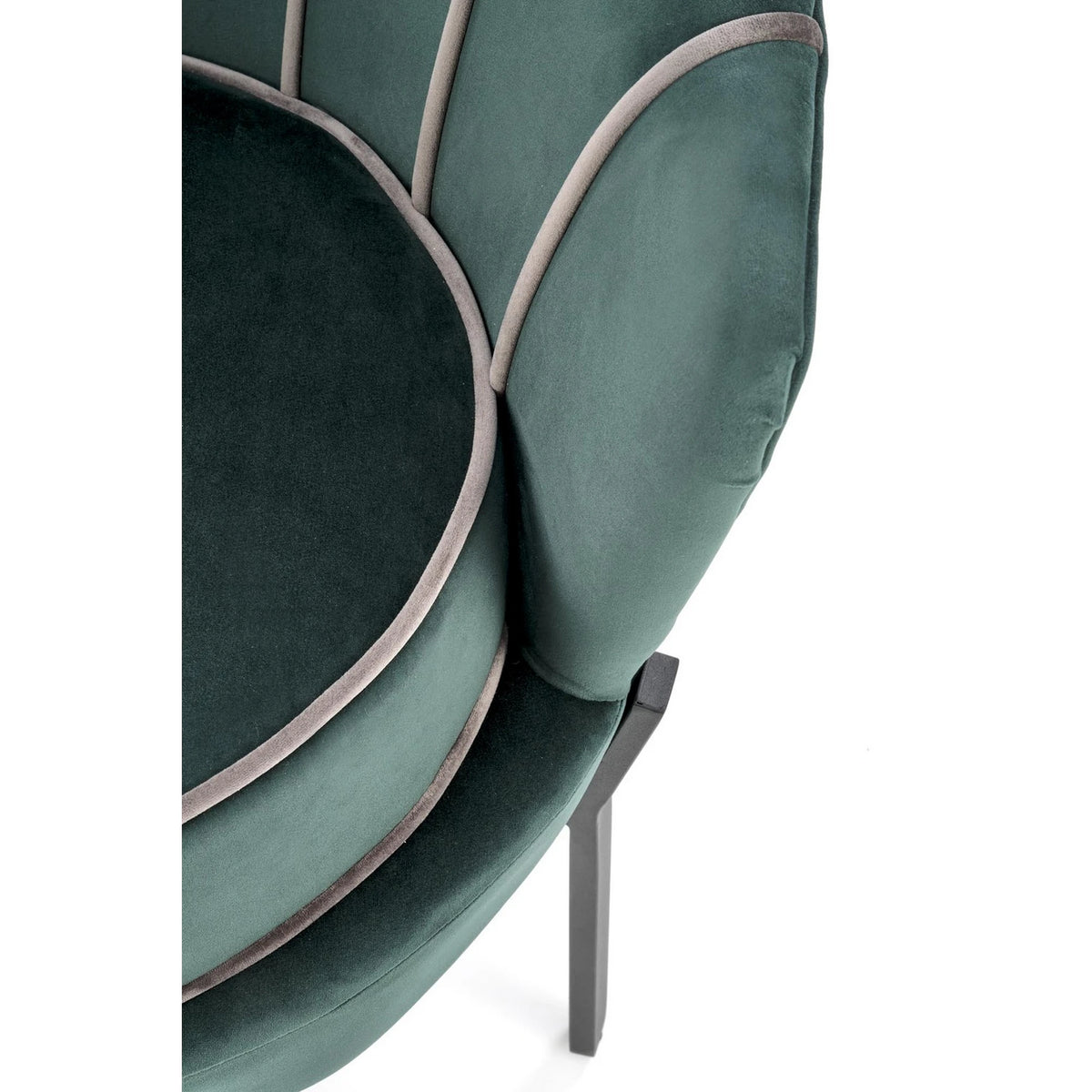 Fotoliu ANGELO, verde/negru, stofa catifelata/otel, 73x73x75 cm