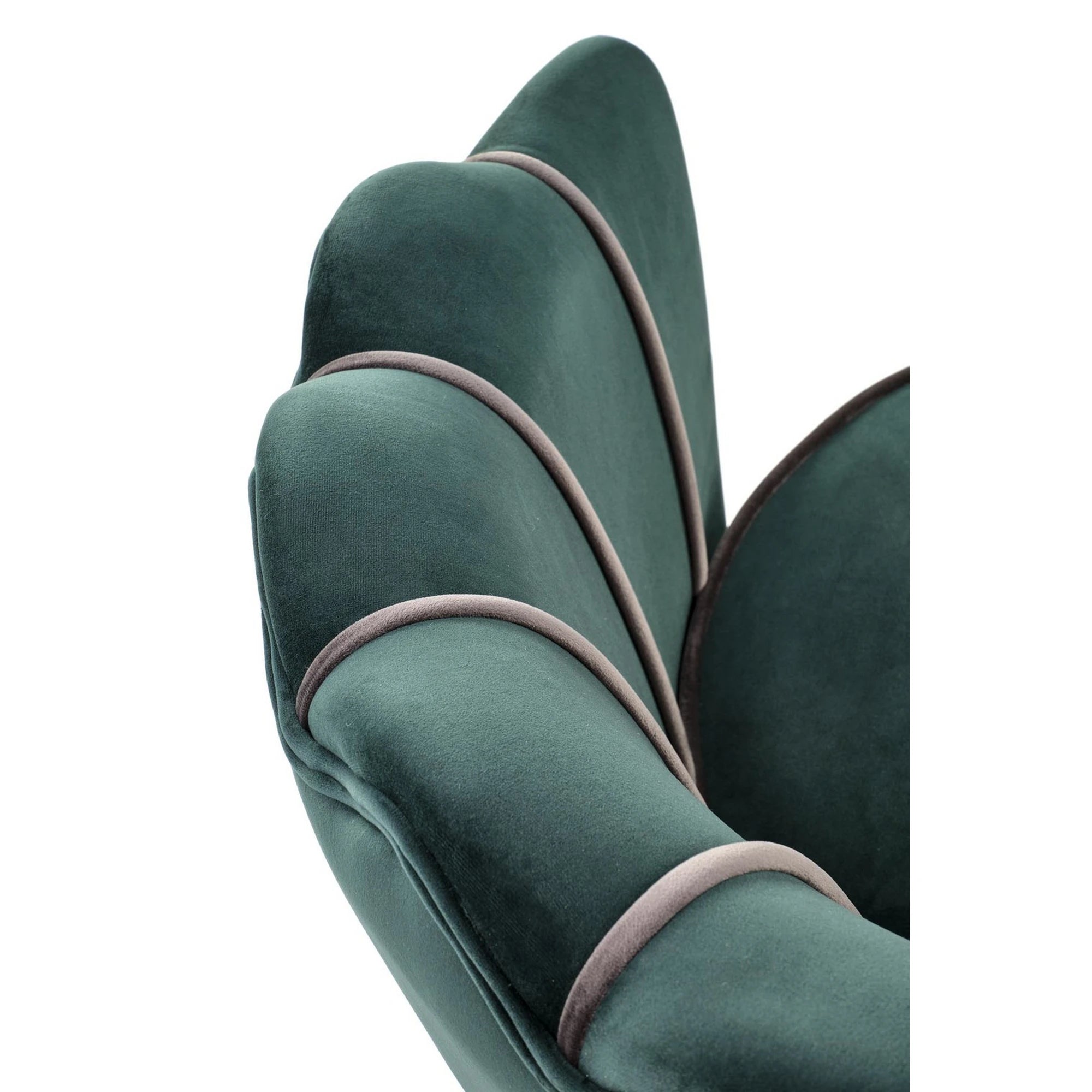 Fotoliu ANGELO, verde/negru, stofa catifelata/otel, 73x73x75 cm