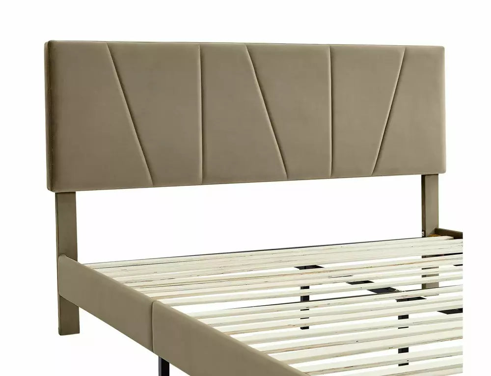 Pat SAVANA 120x200, stofa catifelata bej - Bluvel 28, suport saltea