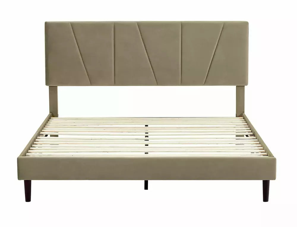 Pat SAVANA 120x200, stofa catifelata bej - Bluvel 28, suport saltea