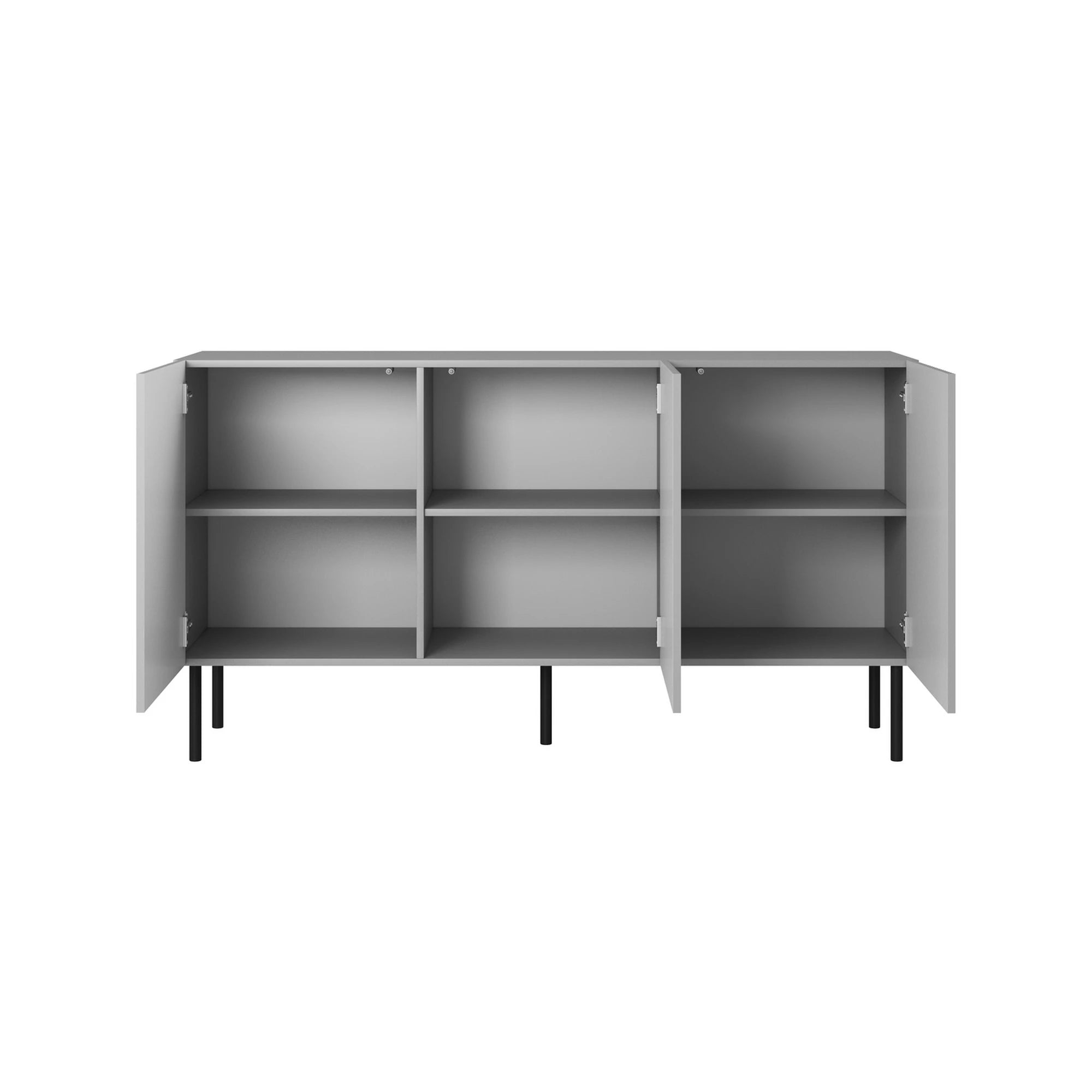 Comoda ASENSIO, gri mat/negru, PAL, 150x42x82 cm