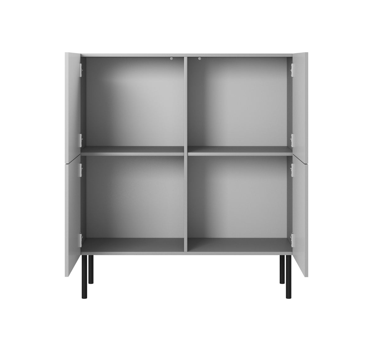 Comoda ASENSIO, gri mat/negru, PAL laminat, 100x42x110 cm