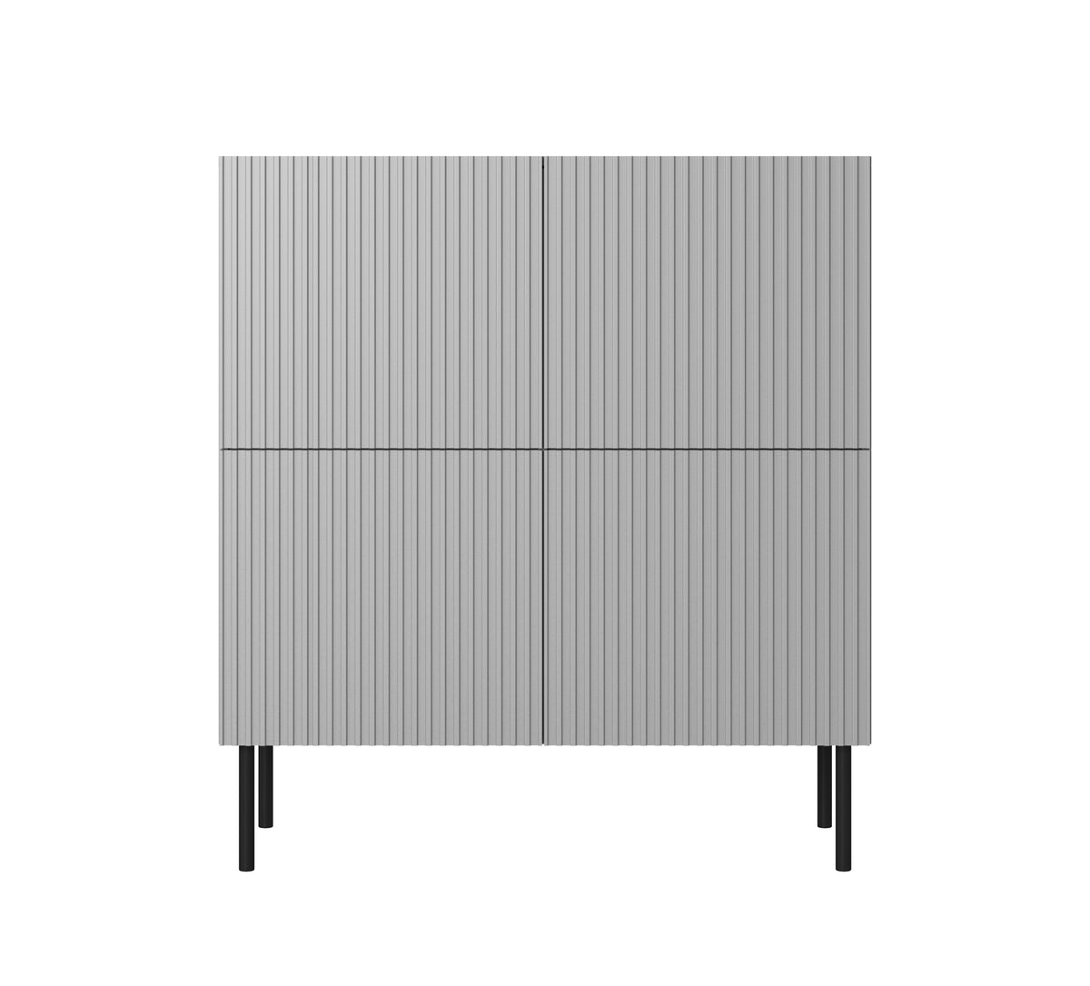 Comoda ASENSIO, gri mat/negru, PAL laminat, 100x42x110 cm