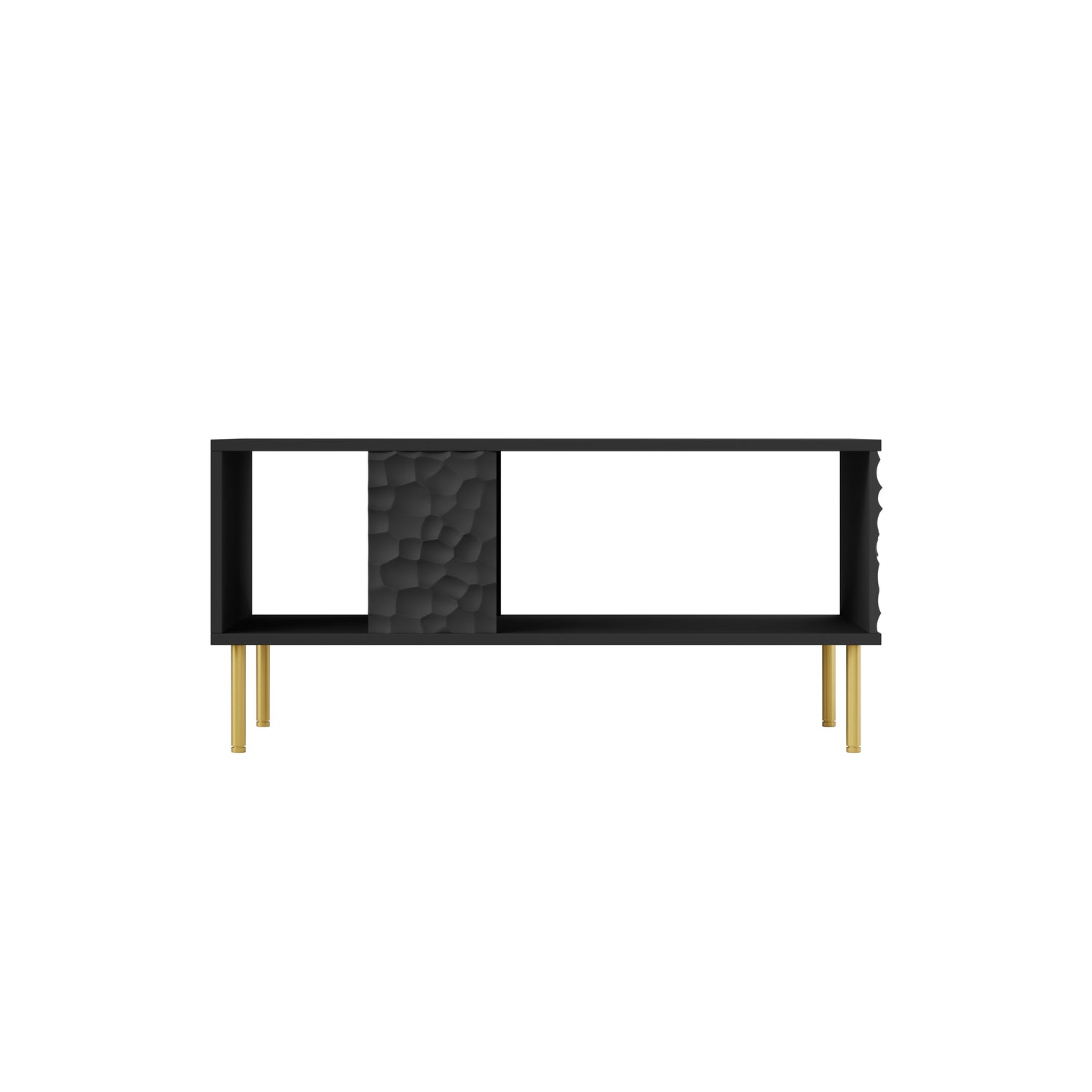 Masuta cafea BULLET, negru/auriu, PAL laminat, 90X50X43 cm
