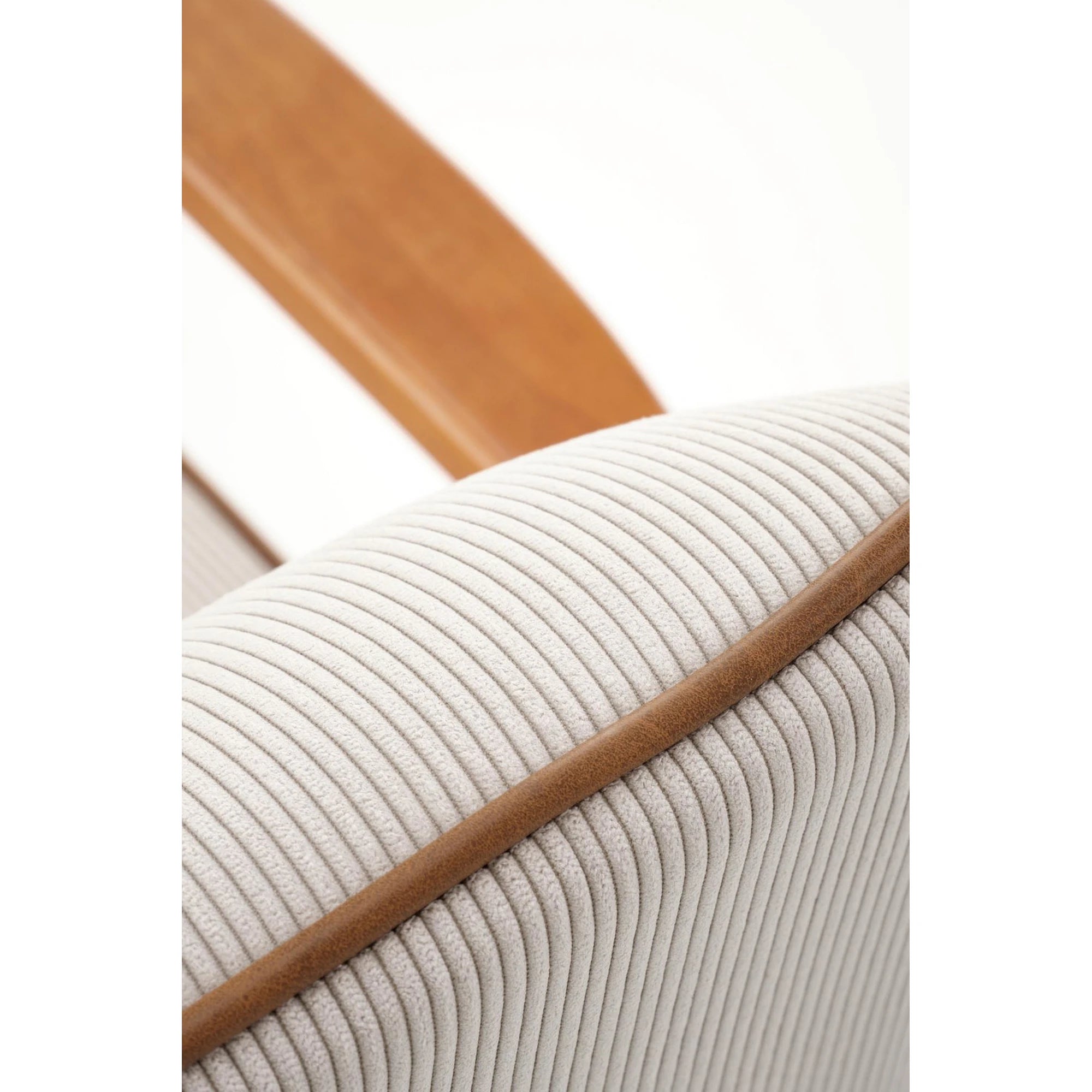 Fotoliu PASTORE, bej deschis/nuc deschis, stofa/lemn, 66x69x76 cm