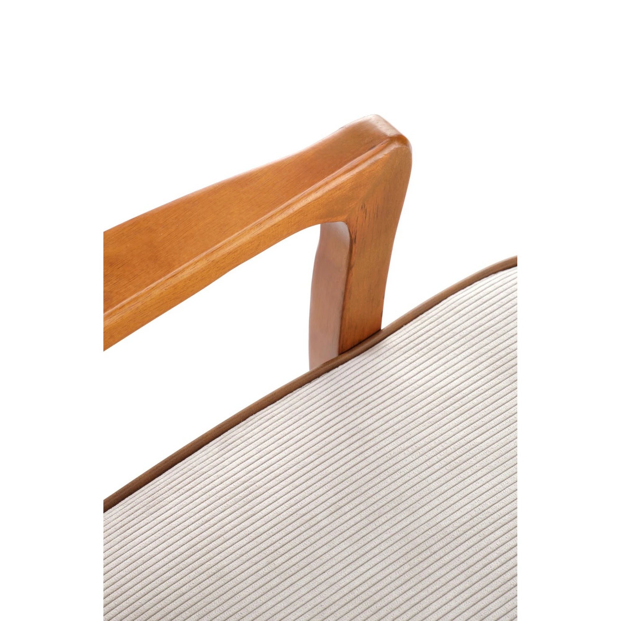 Fotoliu PASTORE, bej deschis/nuc deschis, stofa/lemn, 66x69x76 cm