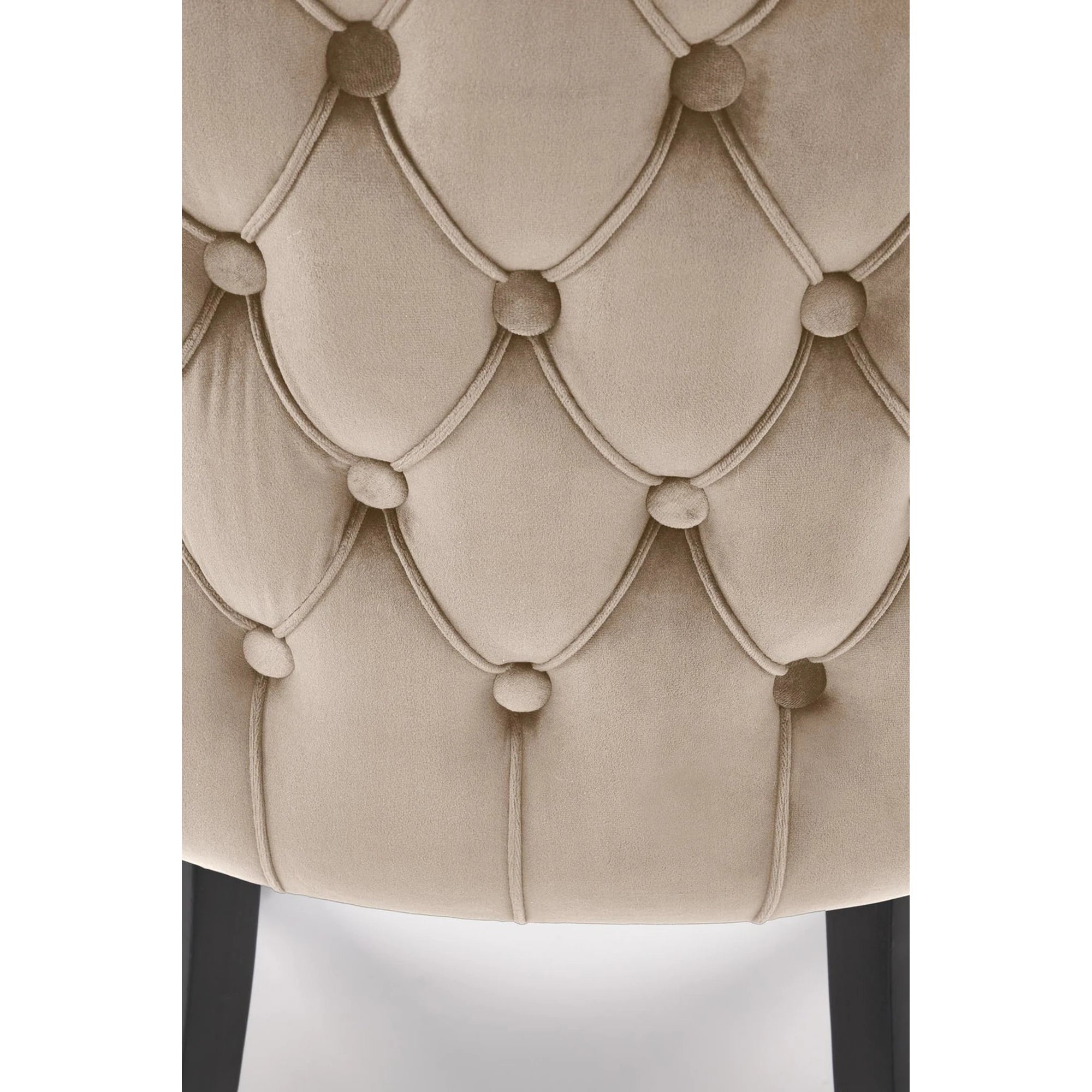 Scaun ALDA, bej/negru, stofa catifelata/lemn, 50x62x95 cm