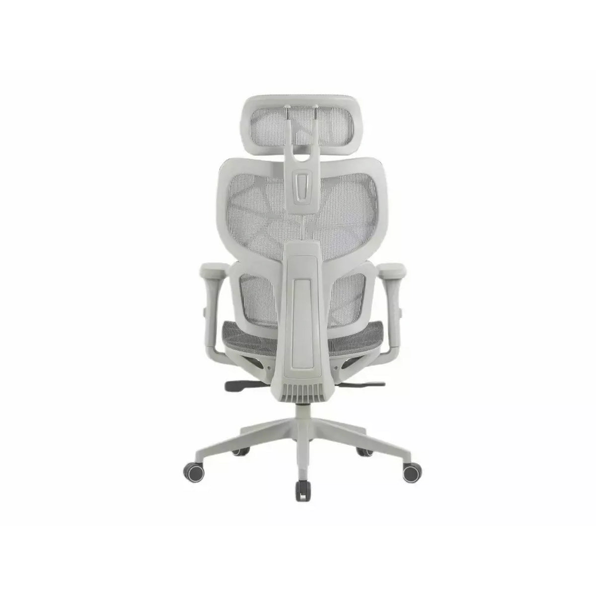 Scaun birou DEVON, gri/alb, plasa/metal, 68x50x119/129 cm