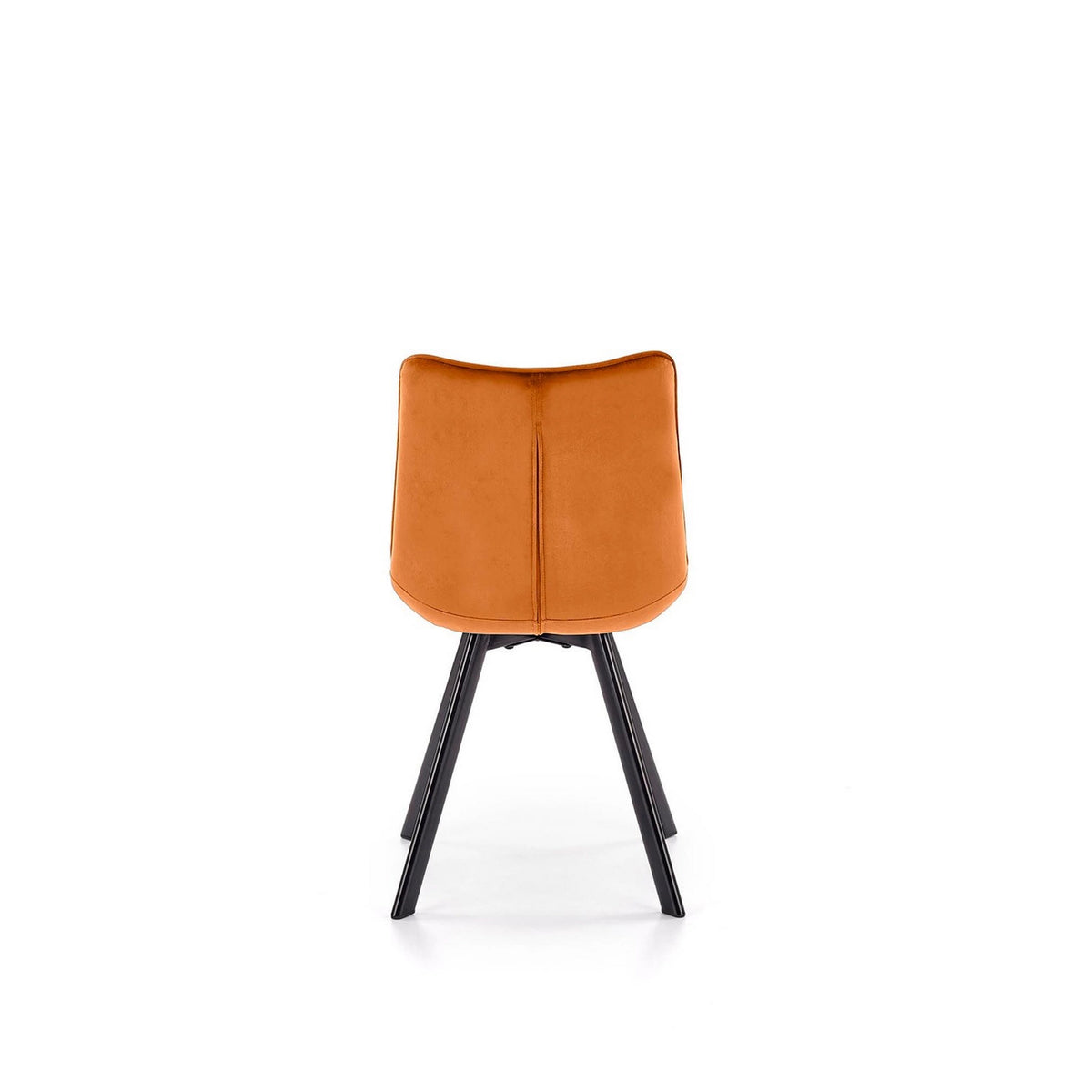 Scaun tapitat stofa K332, caramiziu/negru, catifea/metal, 46x61x84 cm