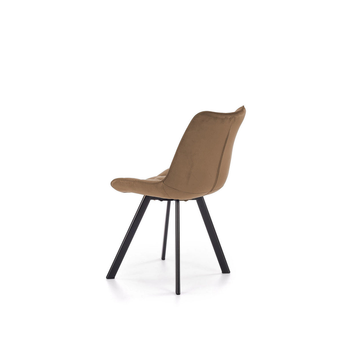 Scaun K332, bej/negru, stofa catifelata/metal, 46x61x84 cm