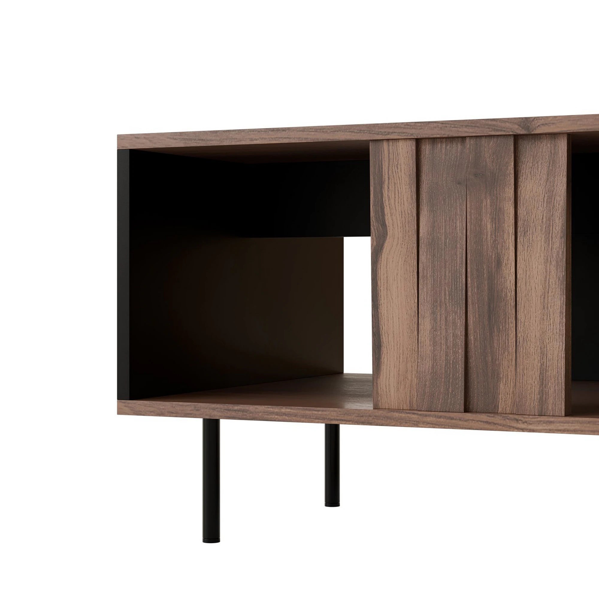 Masuta cafea SWING LAW-1, nuc/negru, PAL laminat/otel, 100x54x45 cm