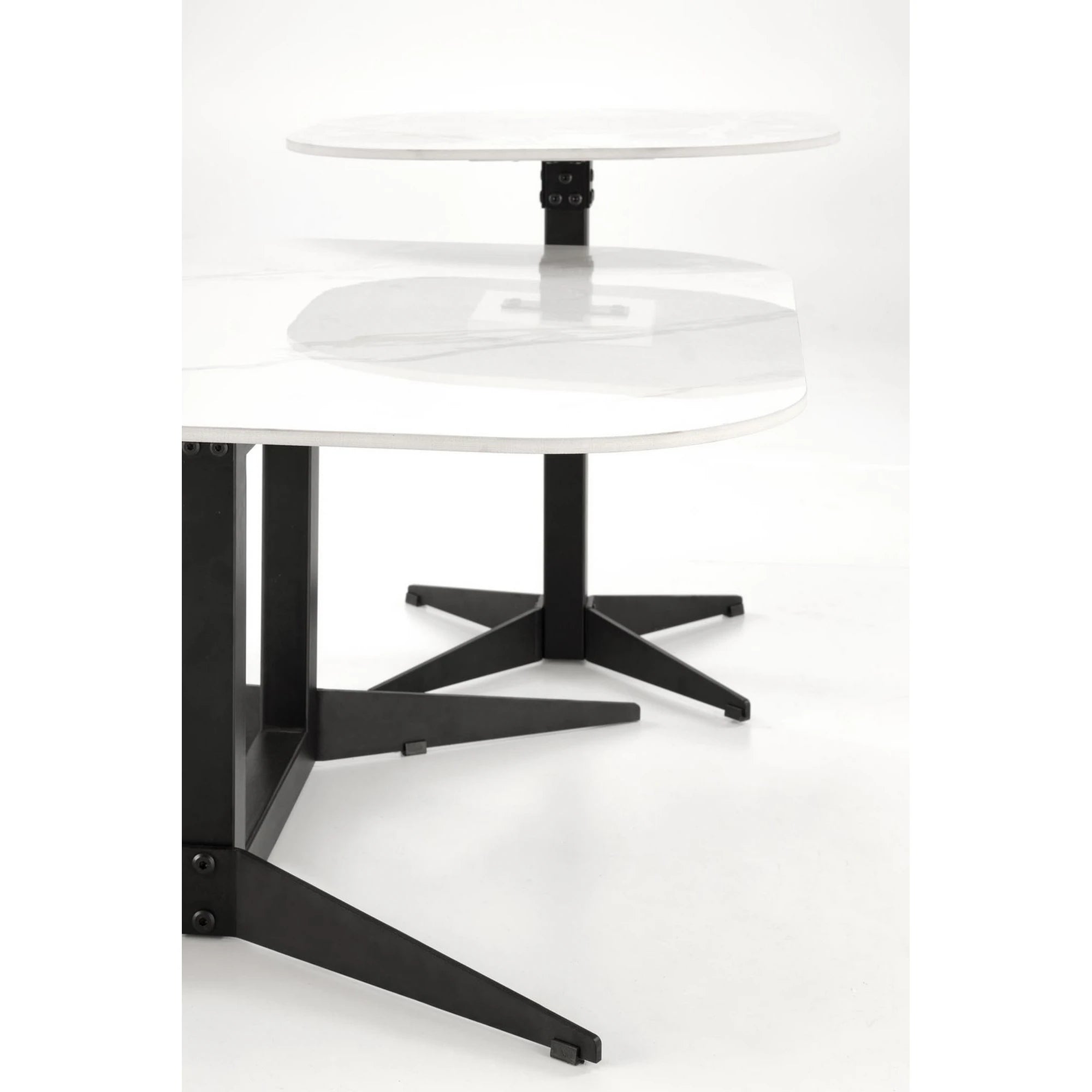 Masuta BORNA S, alb/negru, ceramica/metal, 50x50x50 cm