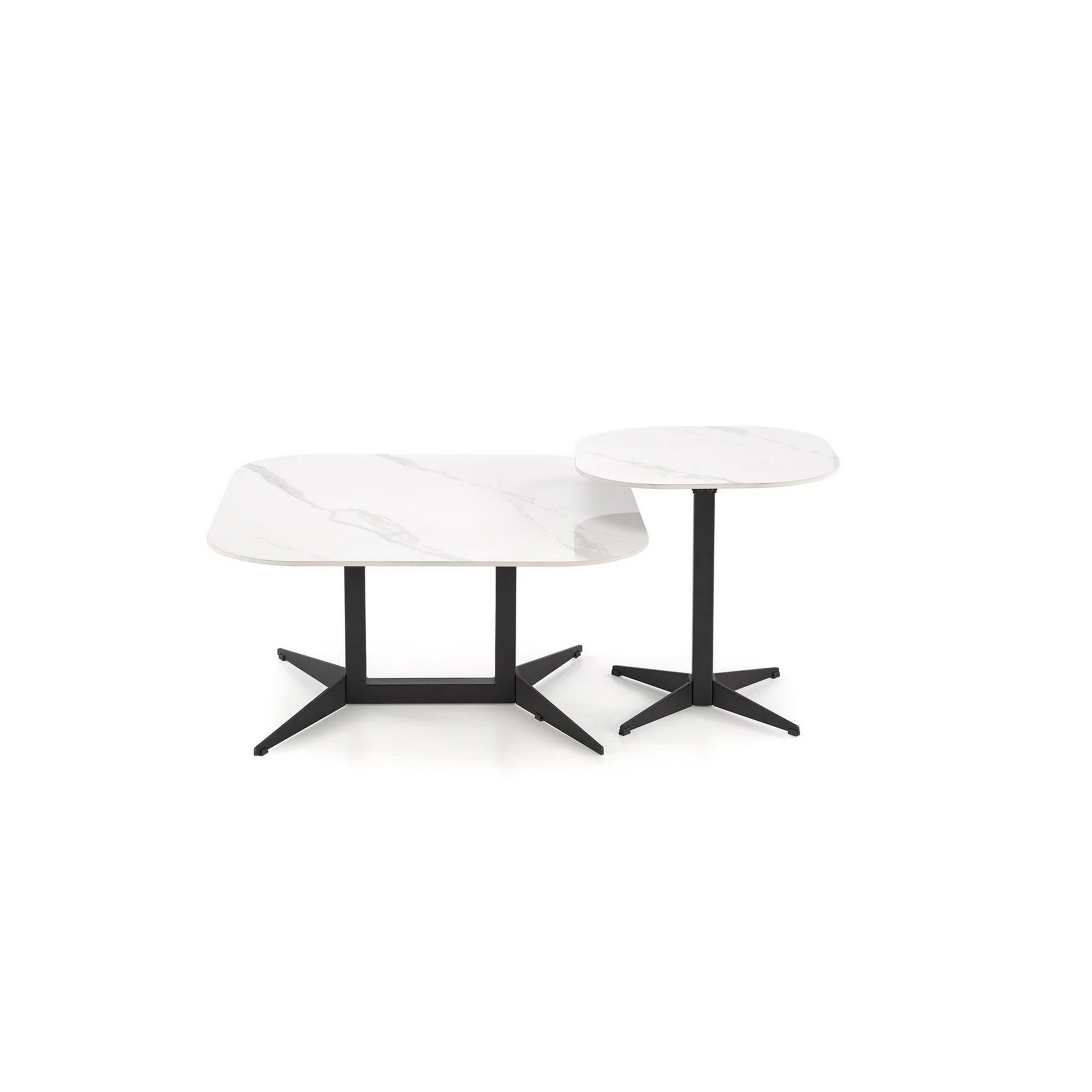 Masuta BORNA S, alb/negru, ceramica/metal, 50x50x50 cm