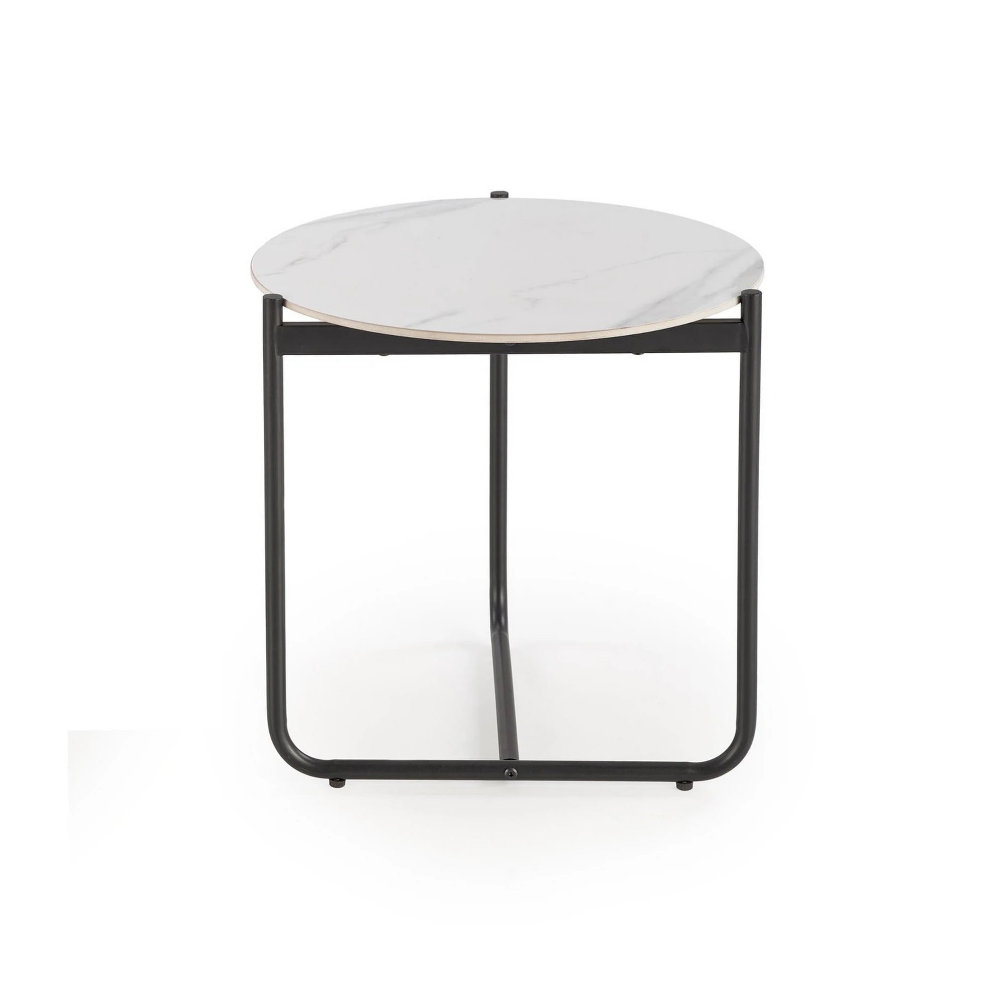 Masuta ACUNA S, alb/negru, ceramica/metal, 50x50x50 cm