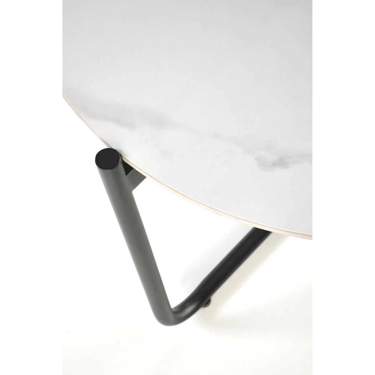 Masuta ACUNA S, alb/negru, ceramica/metal, 50x50x50 cm